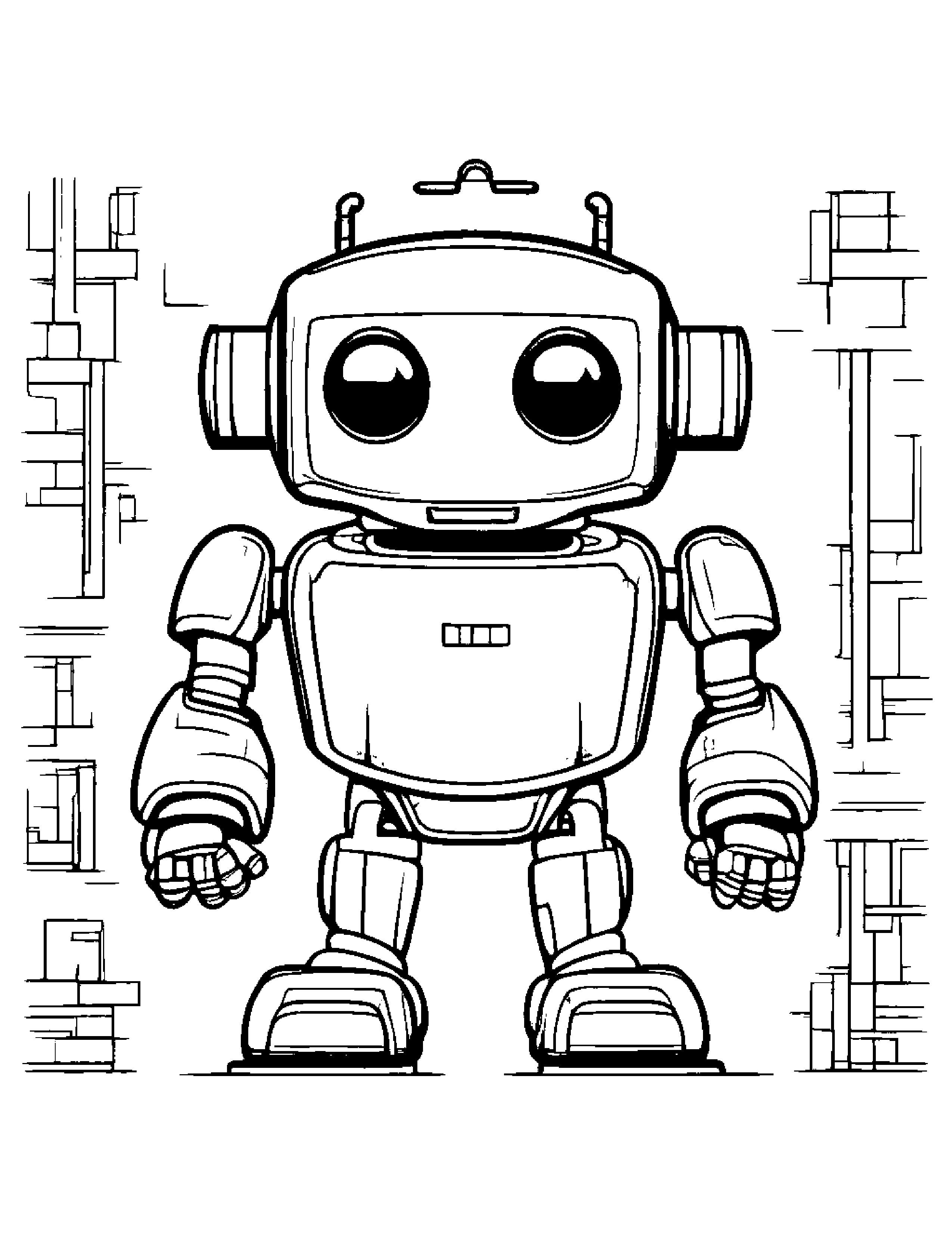 Cozy Robot Buddy #3 Coloring Page (Free Printable PDF)