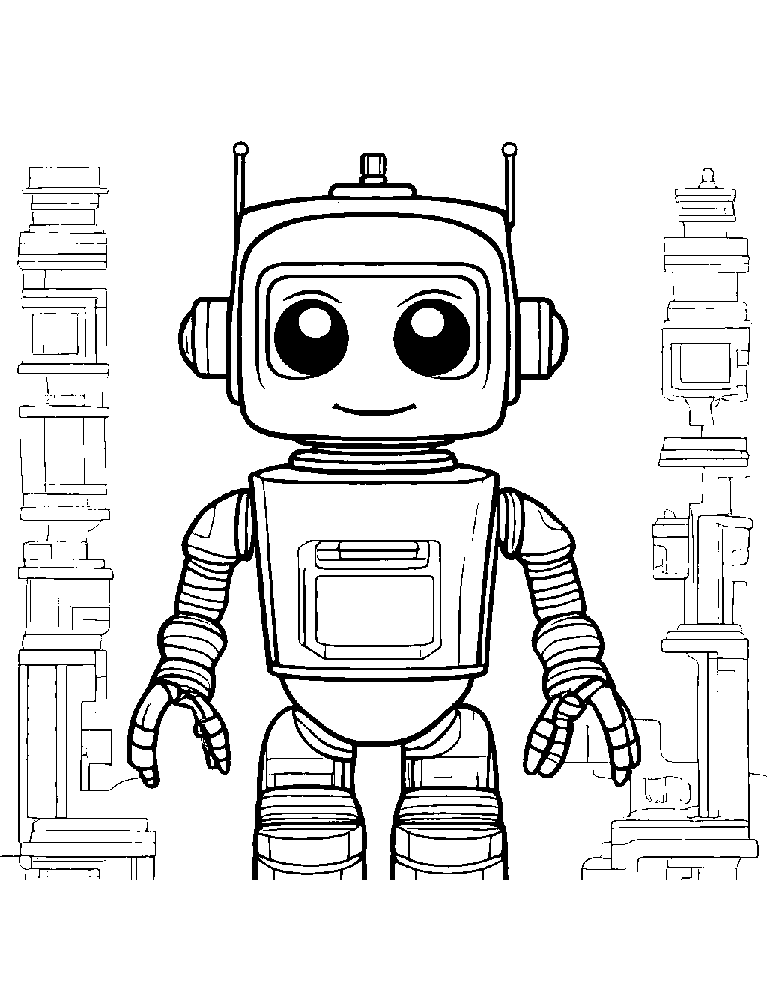 Cozy Robot Buddy Coloring Page (Free Printable PDF)