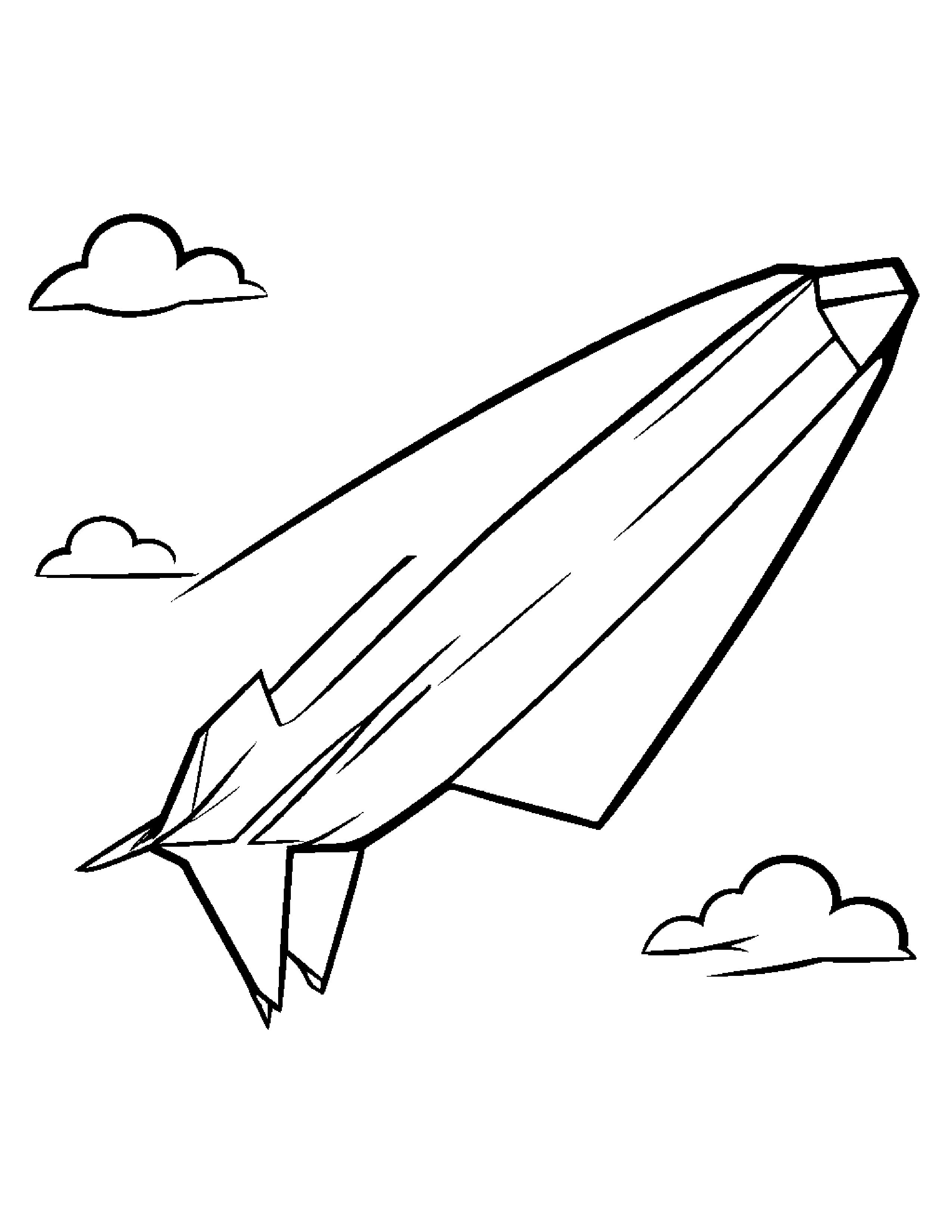 Cuddly Paper Airplane #2 Coloring Page (Free Printable PDF)