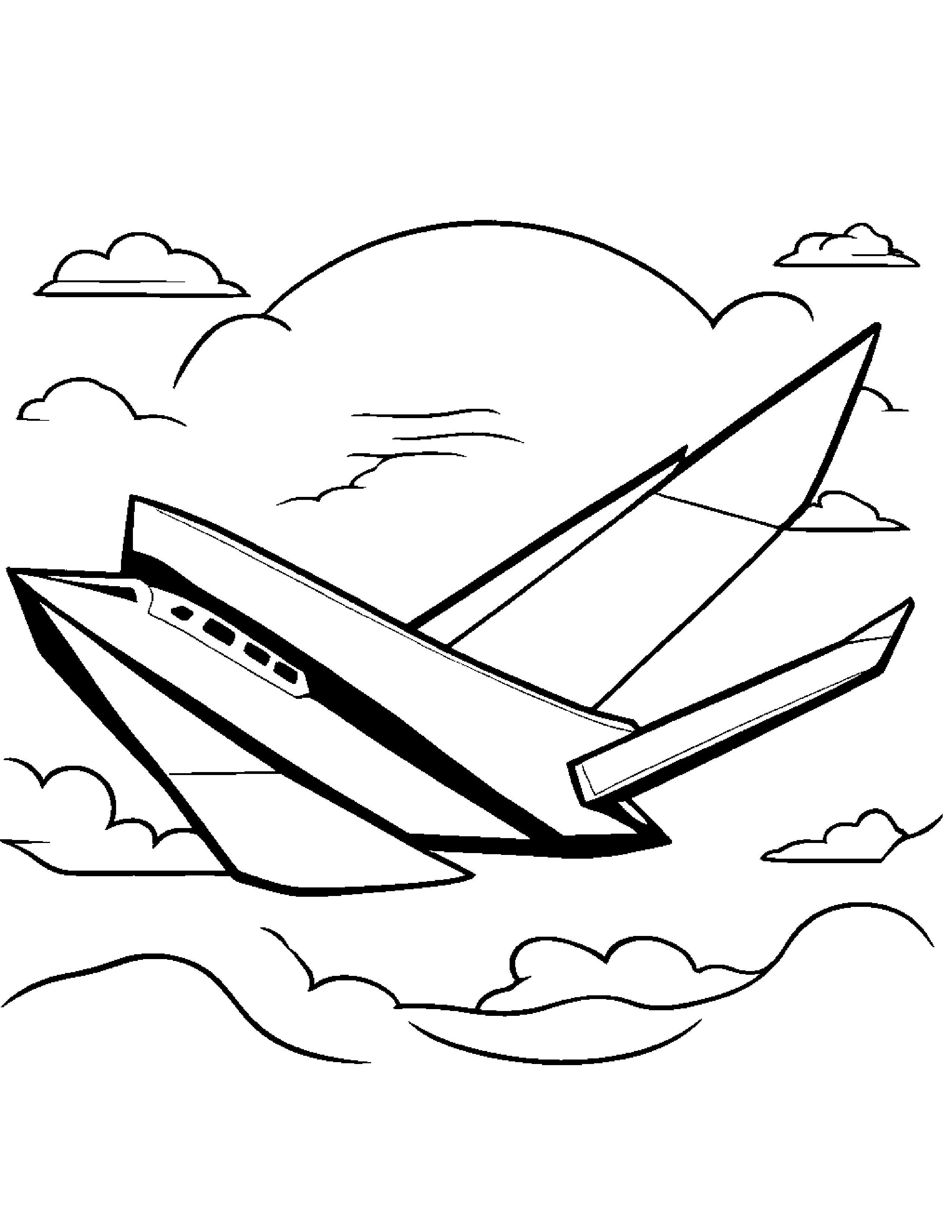 Cuddly Paper Airplane #3 Coloring Page (Free Printable PDF)