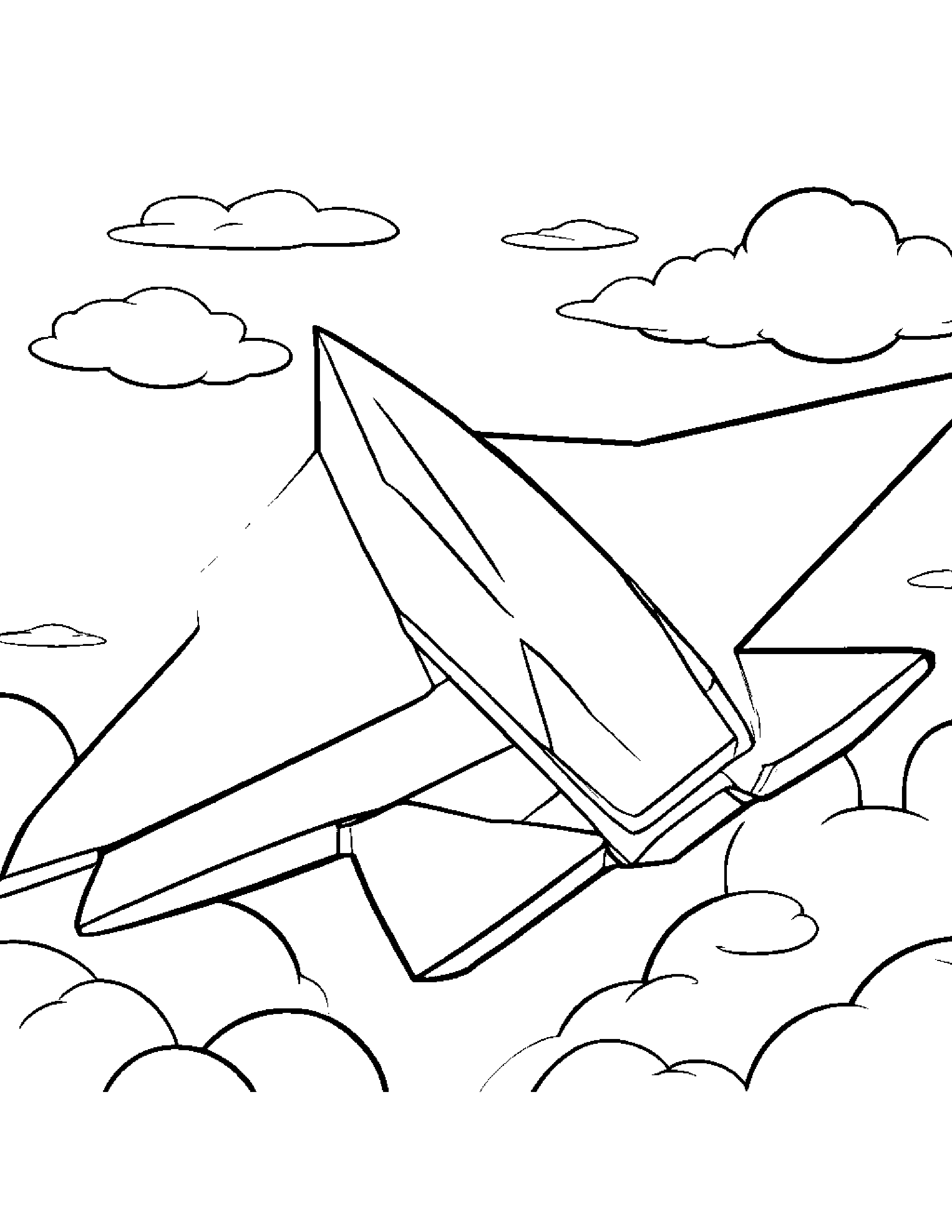 Cuddly Paper Airplane Coloring Page (Free Printable PDF)