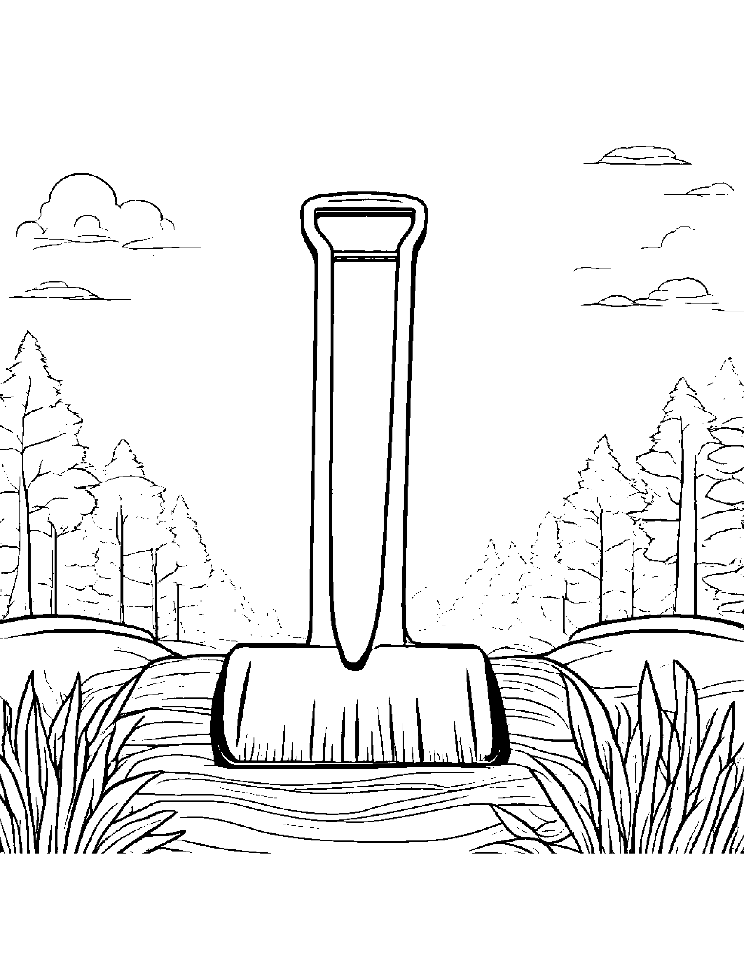 Curious Shovel #3 Coloring Page (Free Printable PDF)