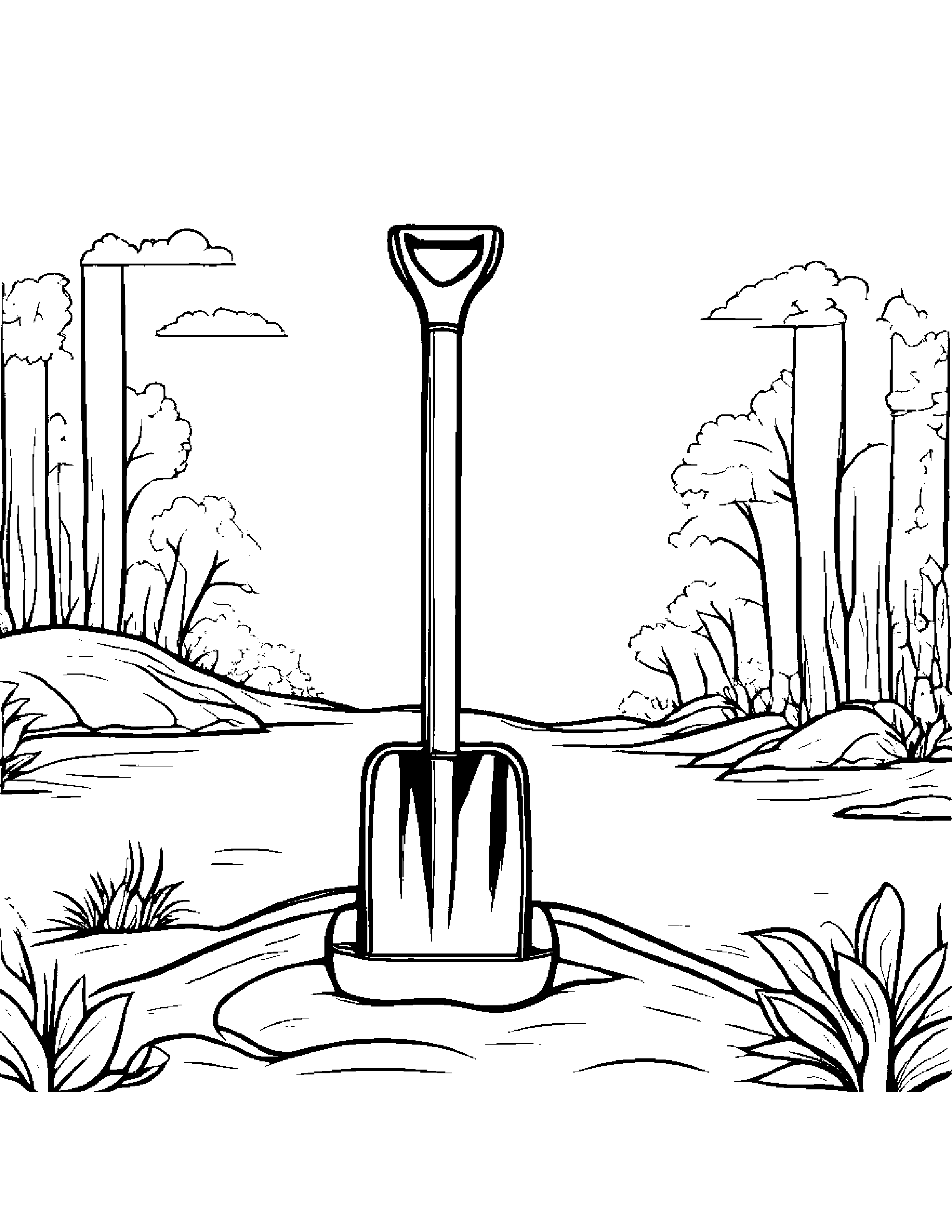 Curious Shovel #5 Coloring Page (Free Printable PDF)