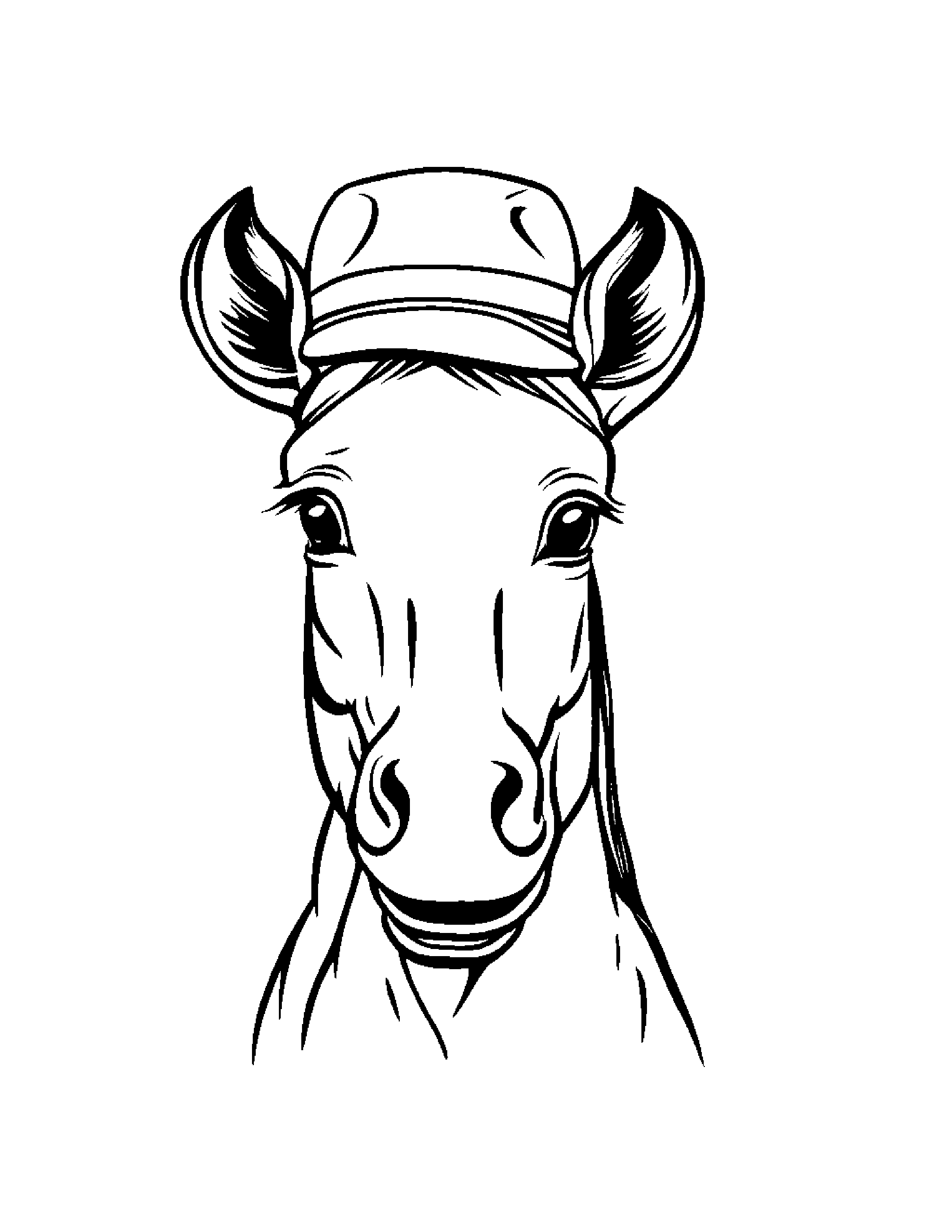 Foal With A Cute Hat #3 Coloring Page (Free Printable PDF)