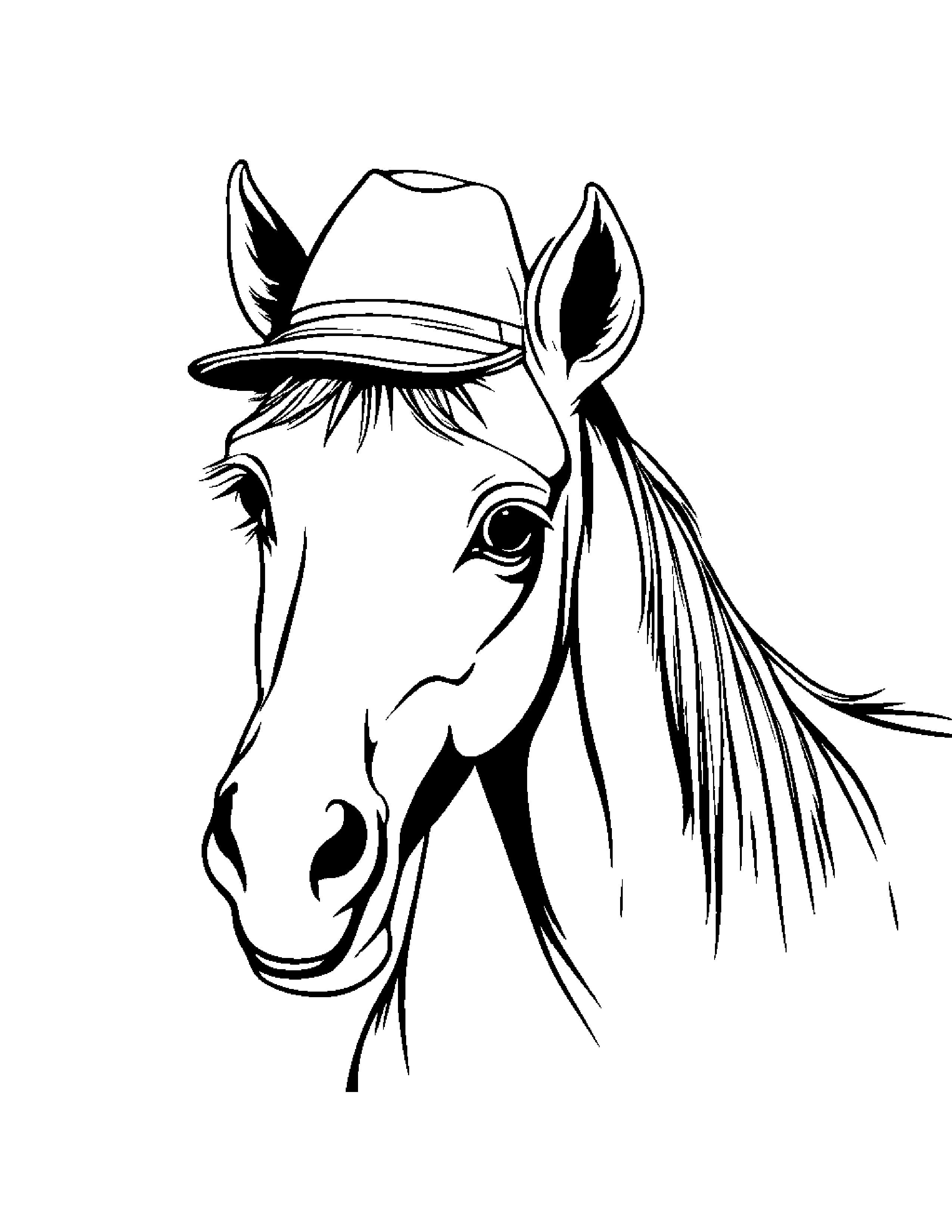 Foal With A Cute Hat #4 Coloring Page (Free Printable PDF)
