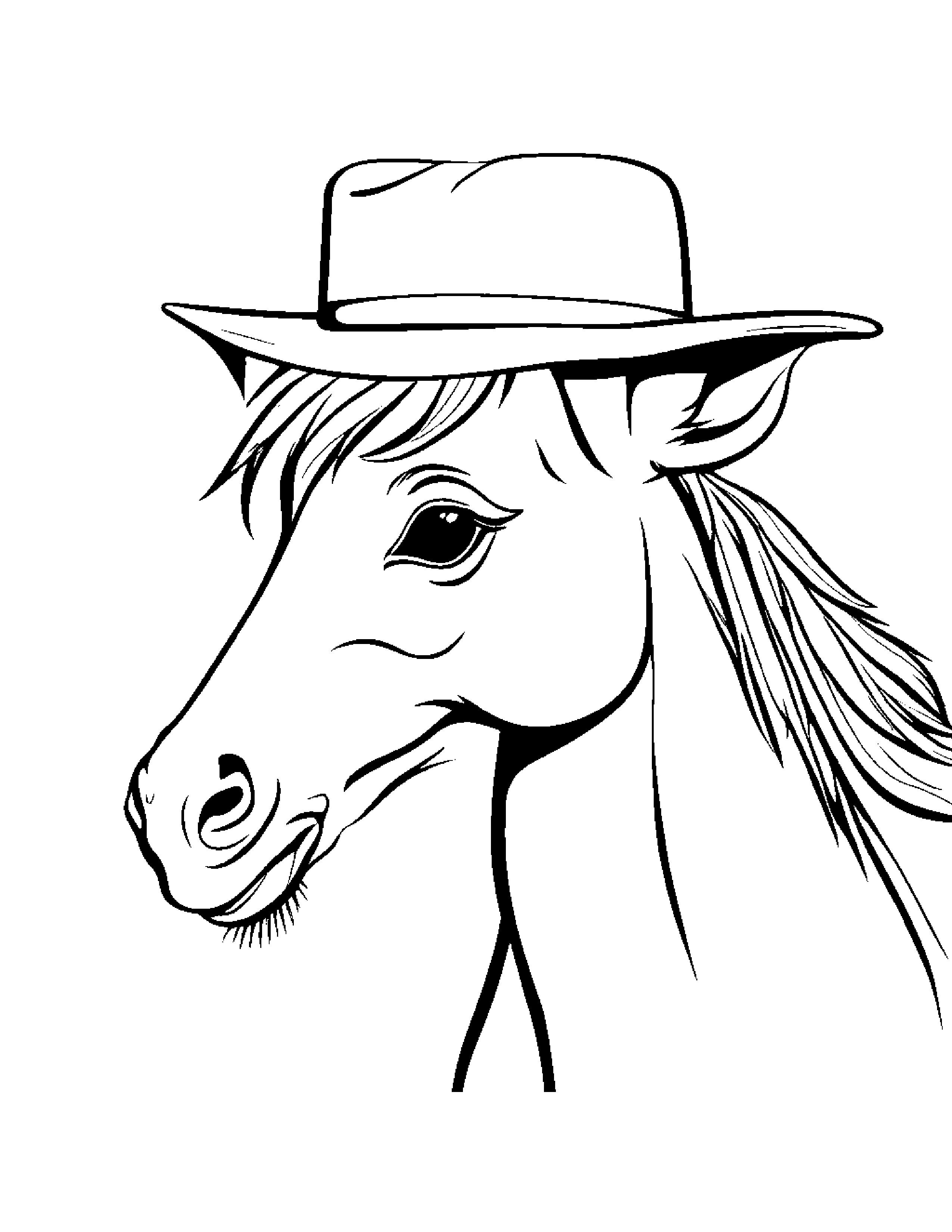Foal With A Cute Hat #5 Coloring Page (Free Printable PDF)