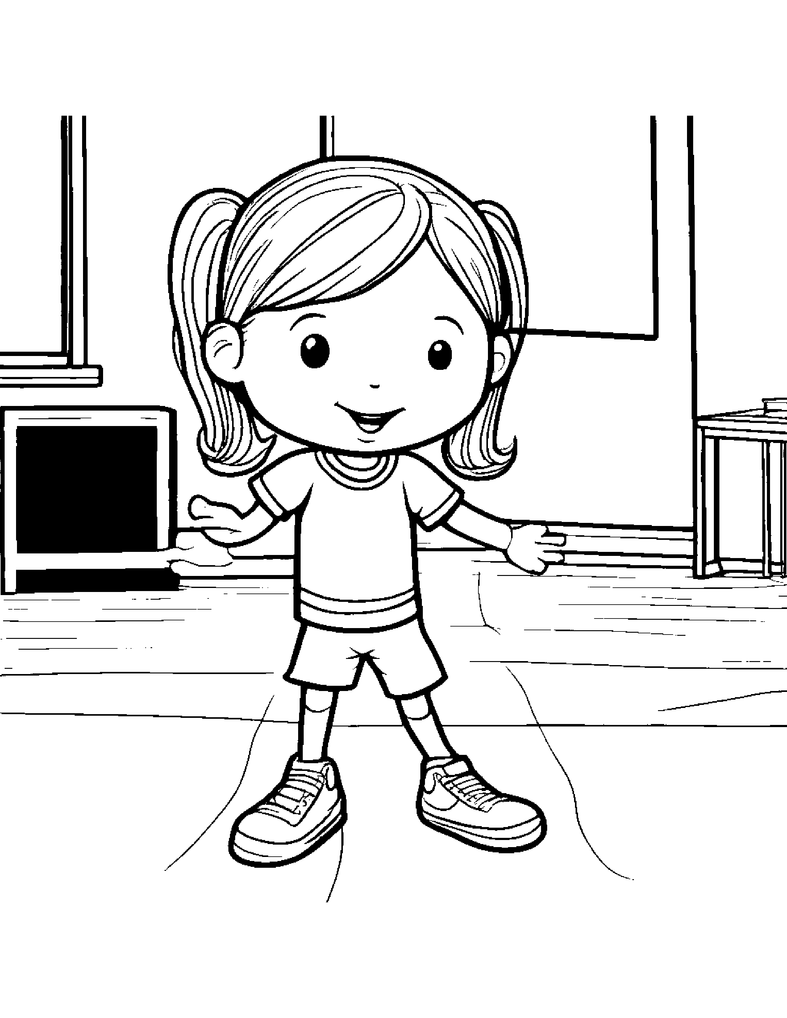Gentle Jump Rope In A Classroom Corner #3 Coloring Page (Free Printable PDF)