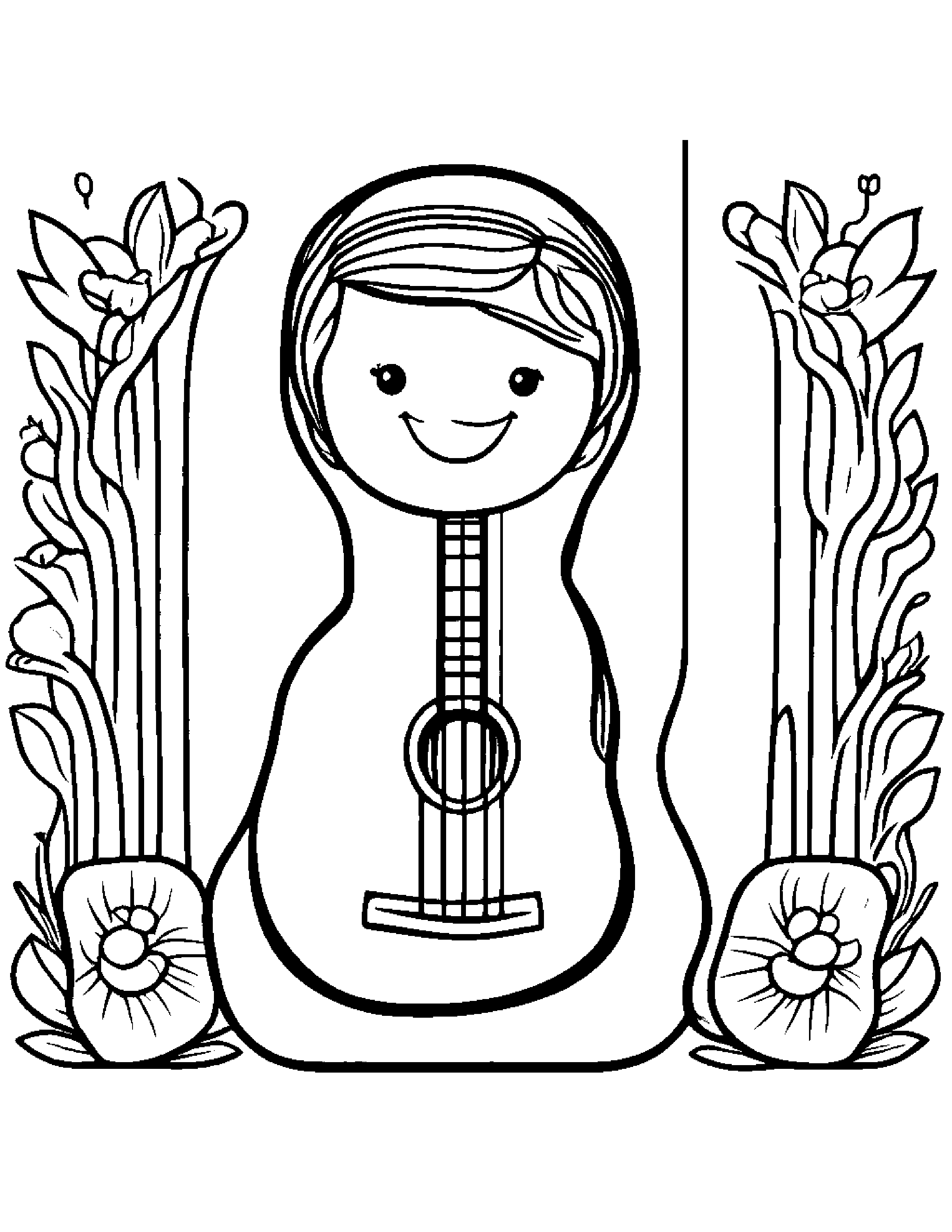 Happy Ukulele #2 Coloring Page (Free Printable PDF)