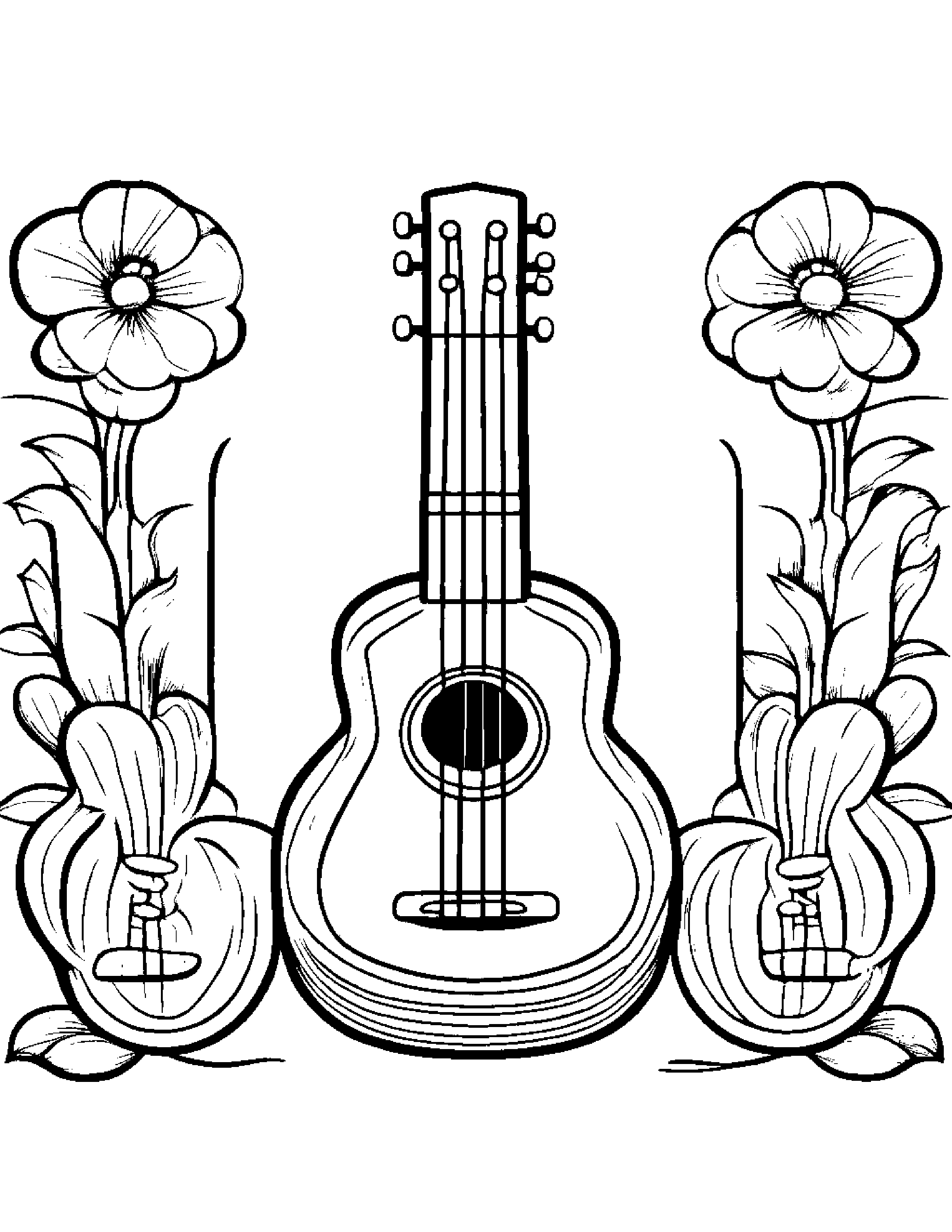 Happy Ukulele #3 Coloring Page (Free Printable PDF)