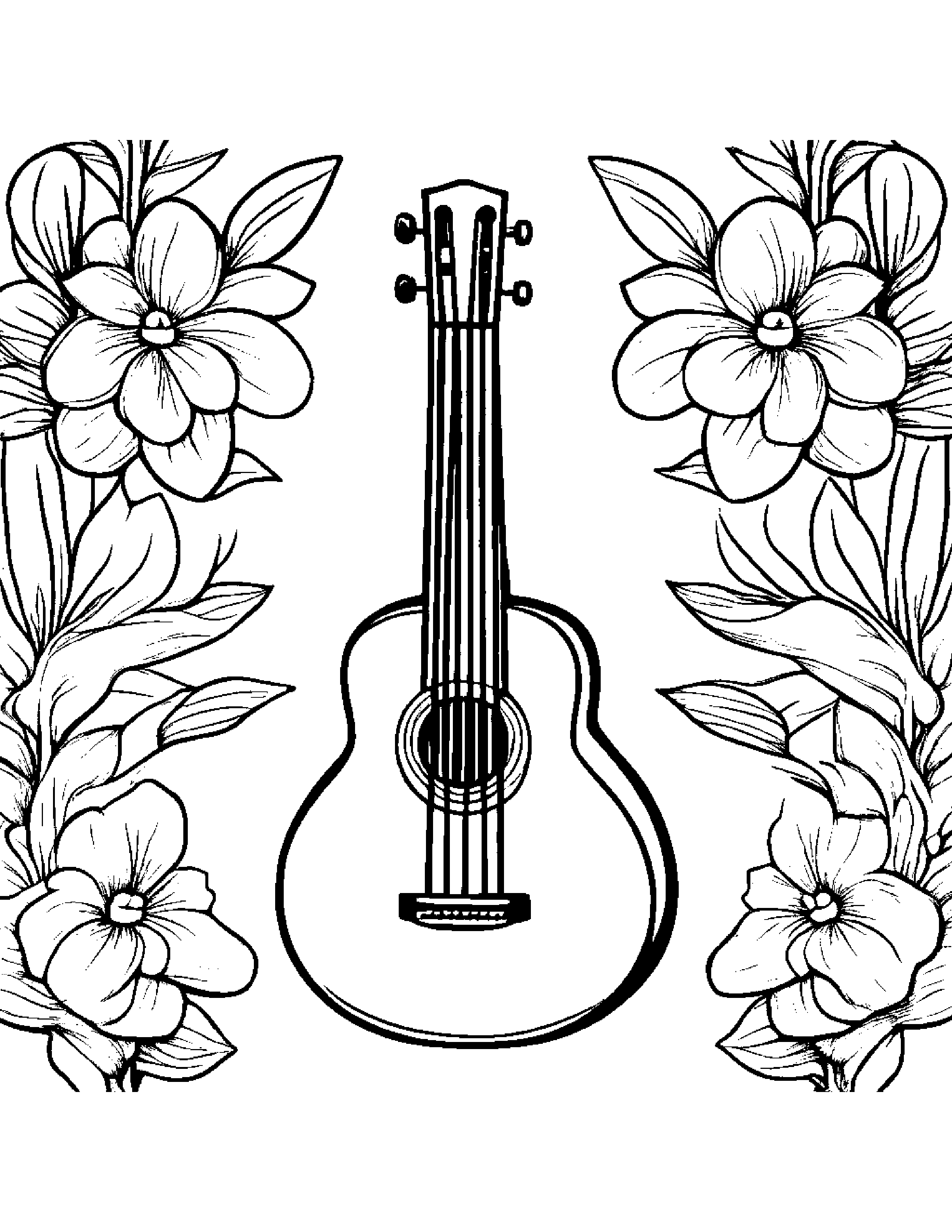 Happy Ukulele #5 Coloring Page (Free Printable PDF)