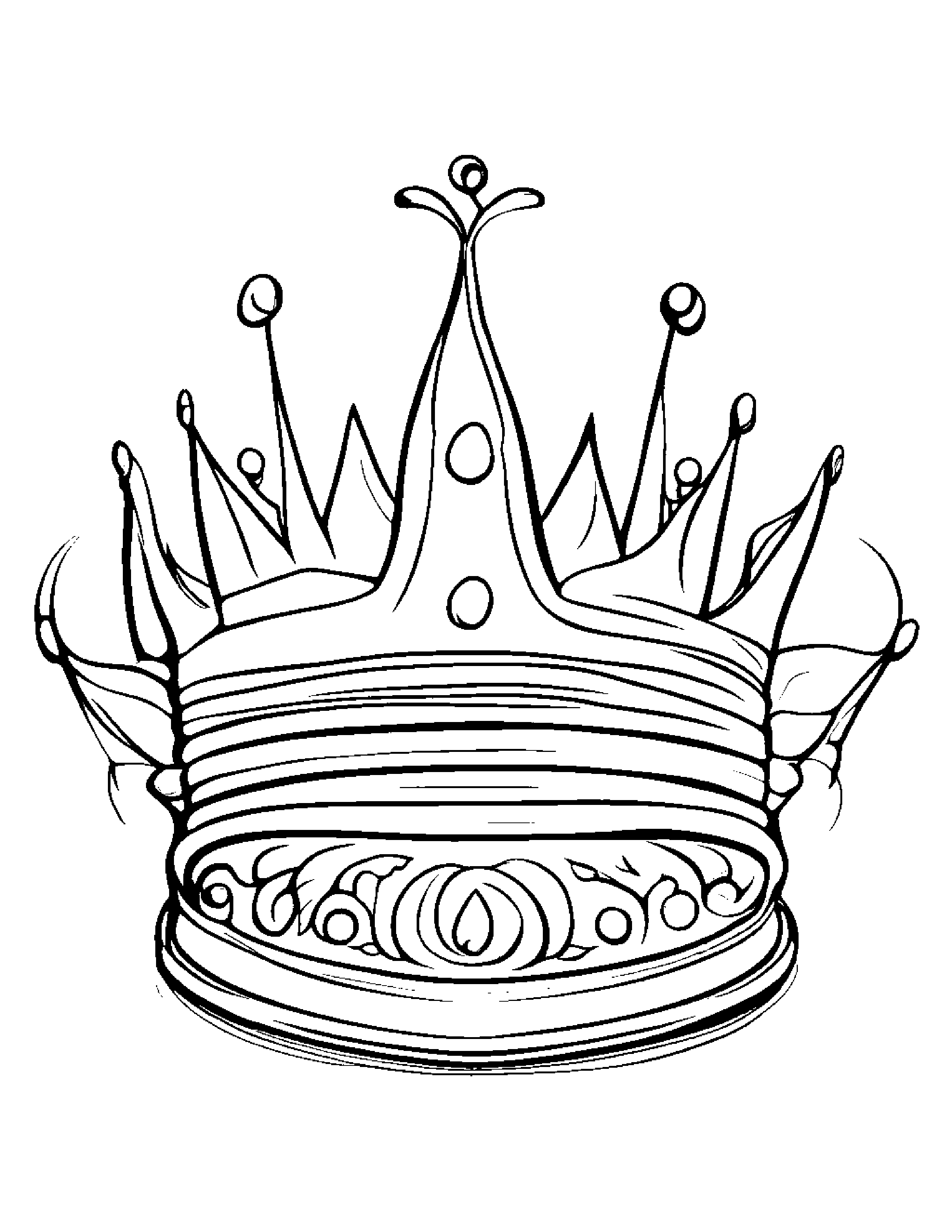 Playful Crown #3 Coloring Page (Free Printable PDF)
