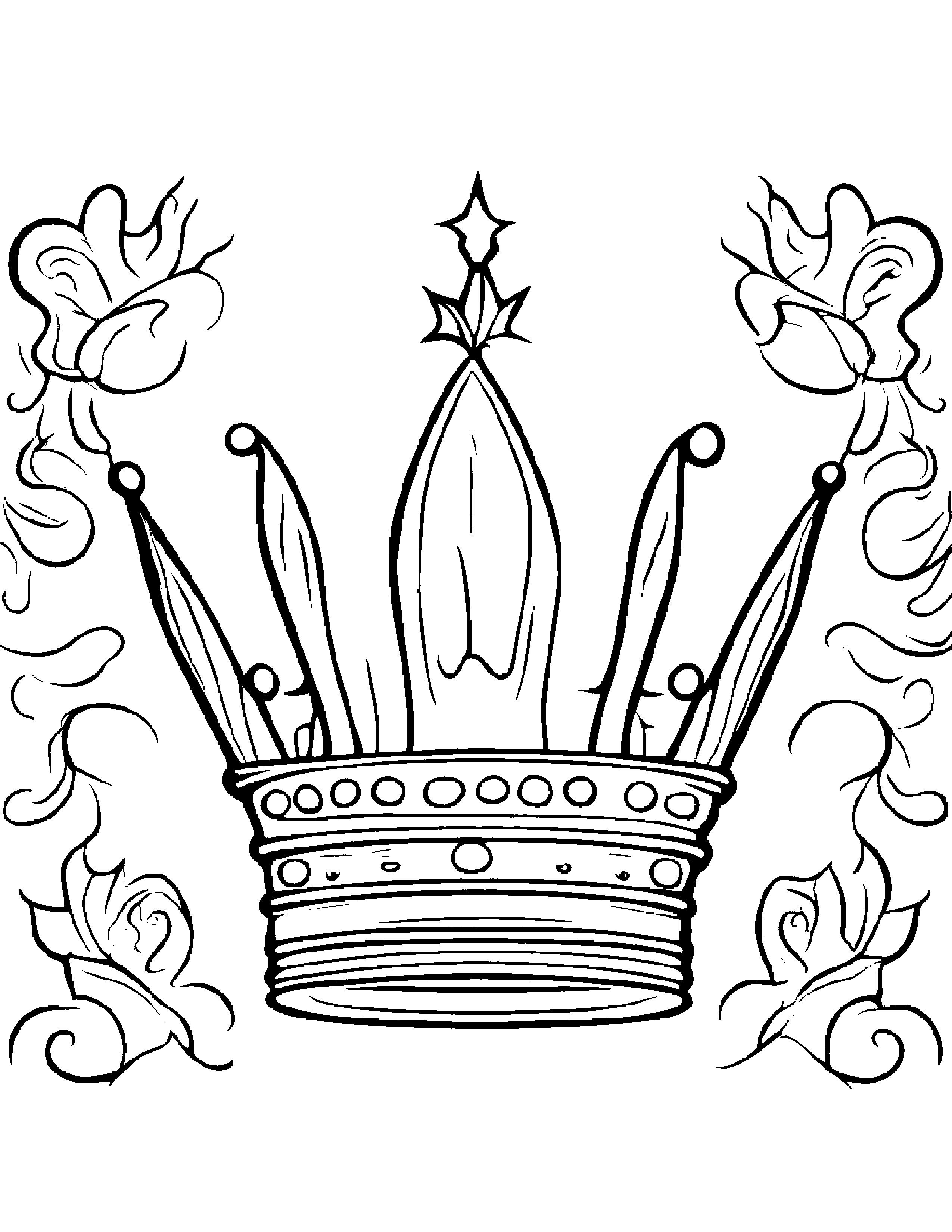 Playful Crown Coloring Page (Free Printable PDF)