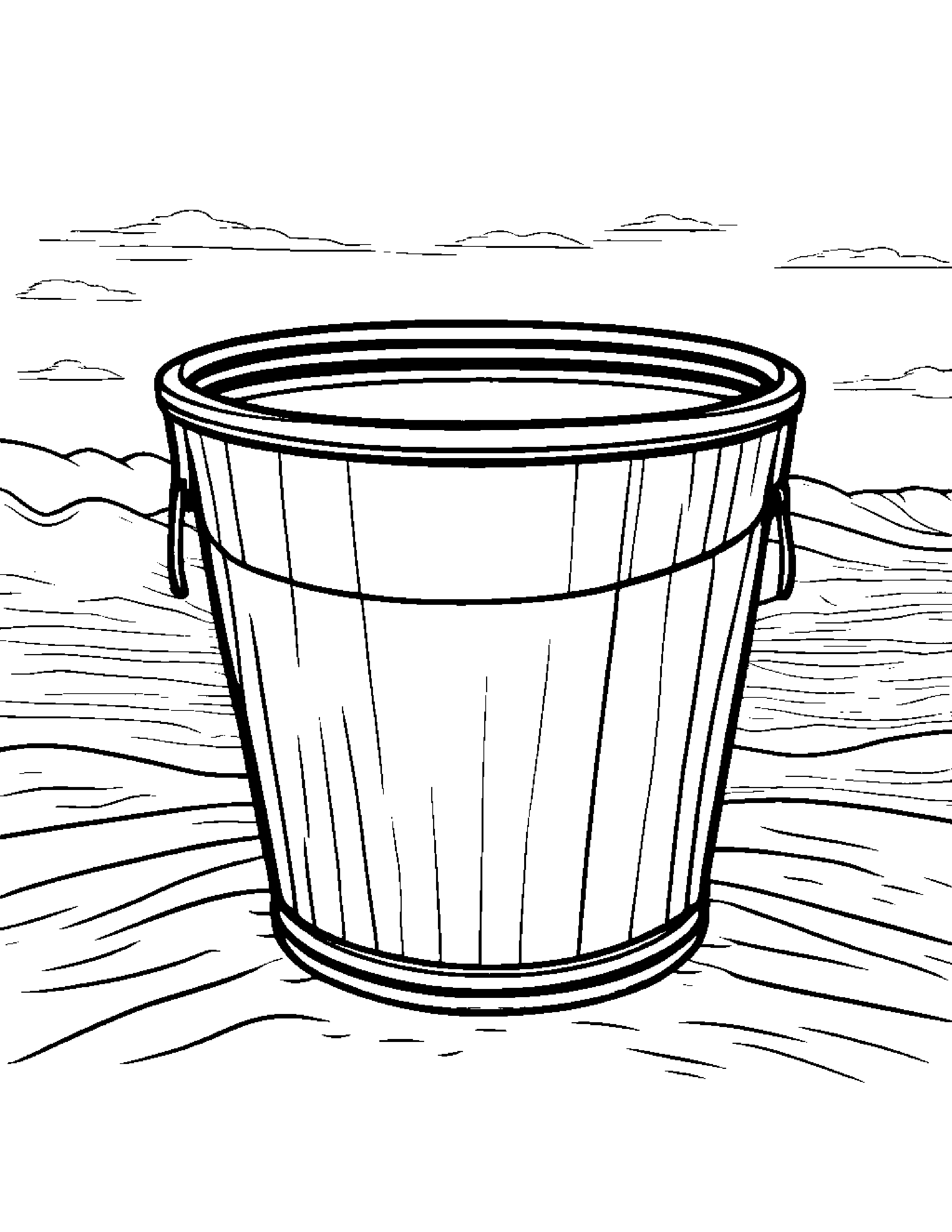 Playful Sand Bucket #2 Coloring Page (Free Printable PDF)