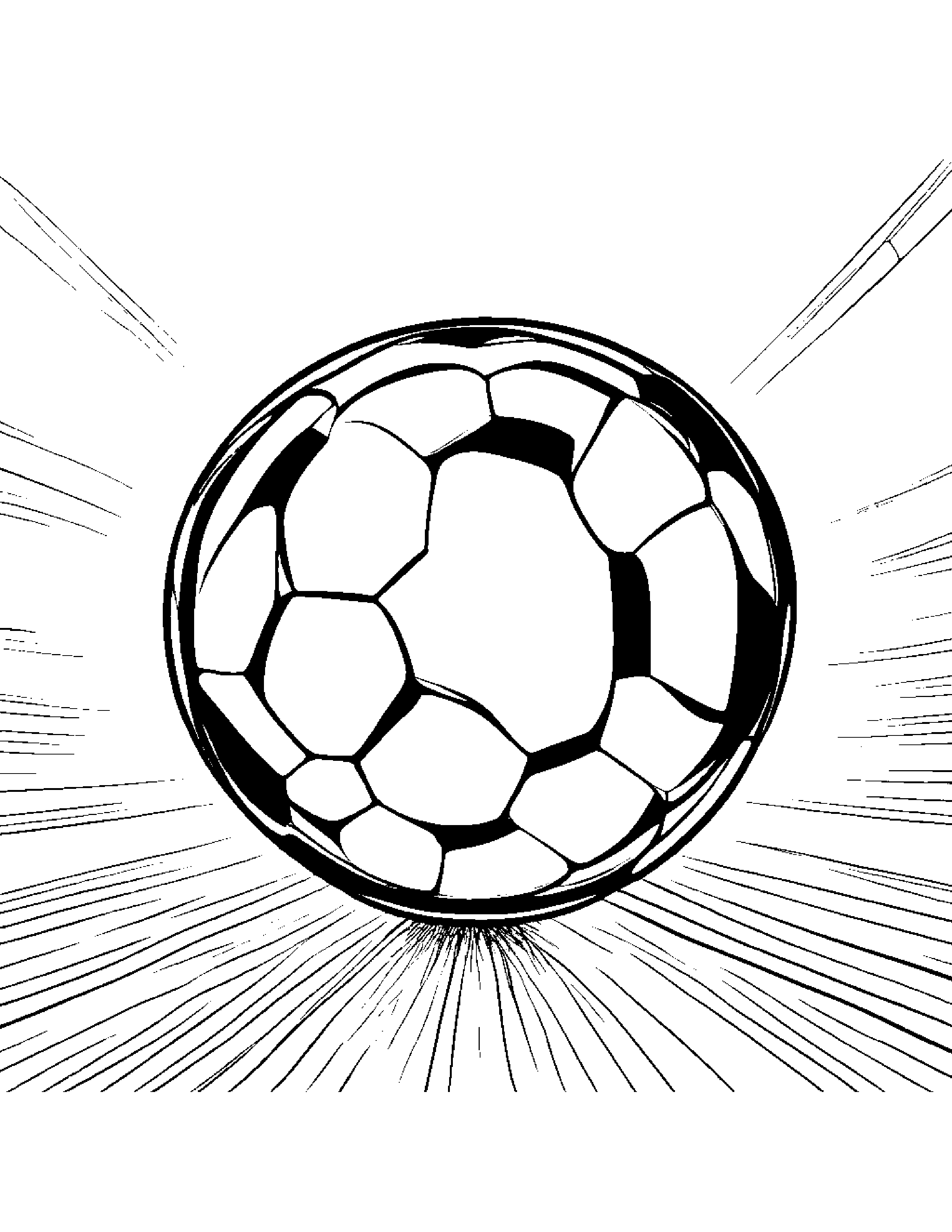 Soccer Ball Balancing On A Line #2 Coloring Page (Free Printable PDF)