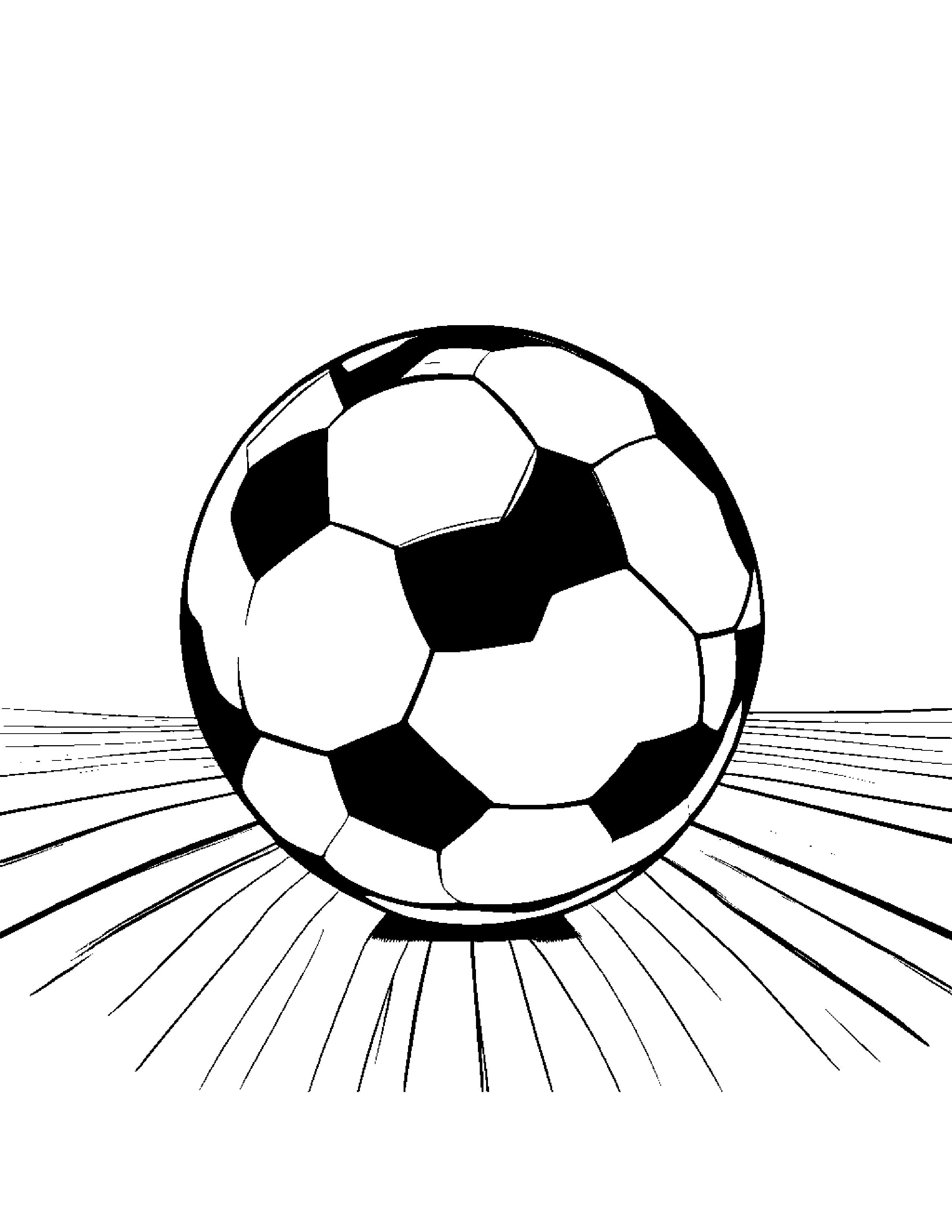 Soccer Ball Balancing On A Line #3 Coloring Page (Free Printable PDF)