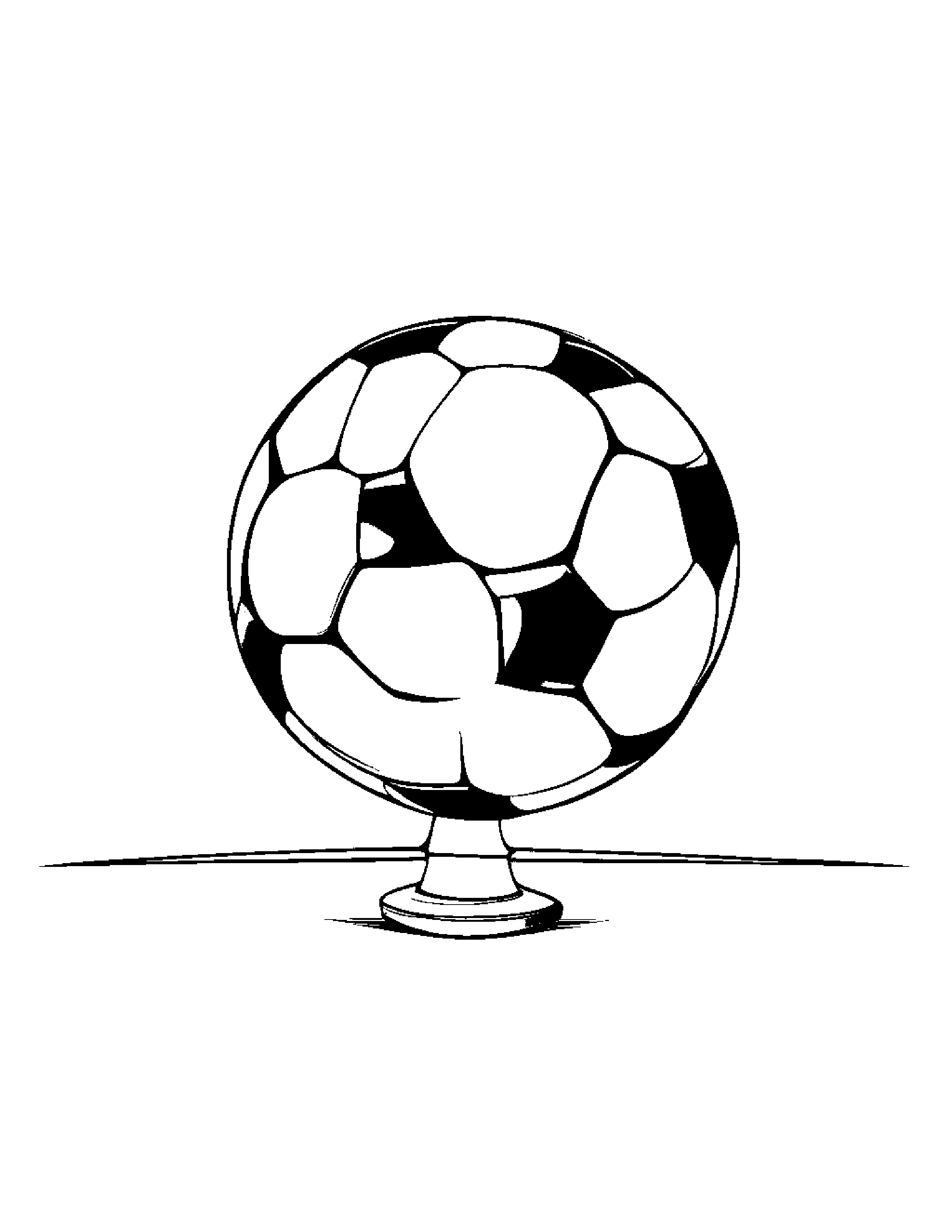 Soccer Ball Balancing On A Line Coloring Page (Free Printable PDF)