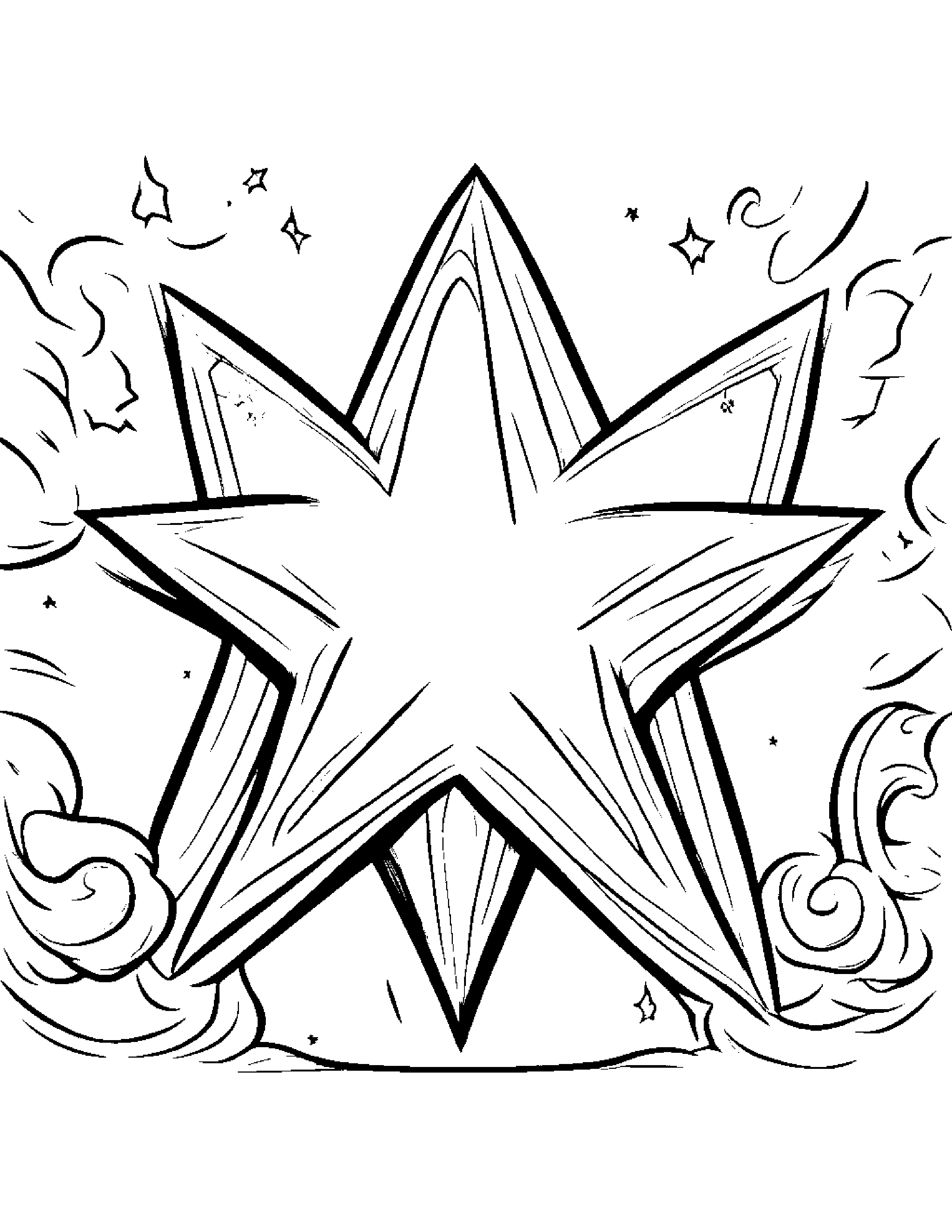 Star Wand Playing Hide-And-Seek #2 Coloring Page (Free Printable PDF)