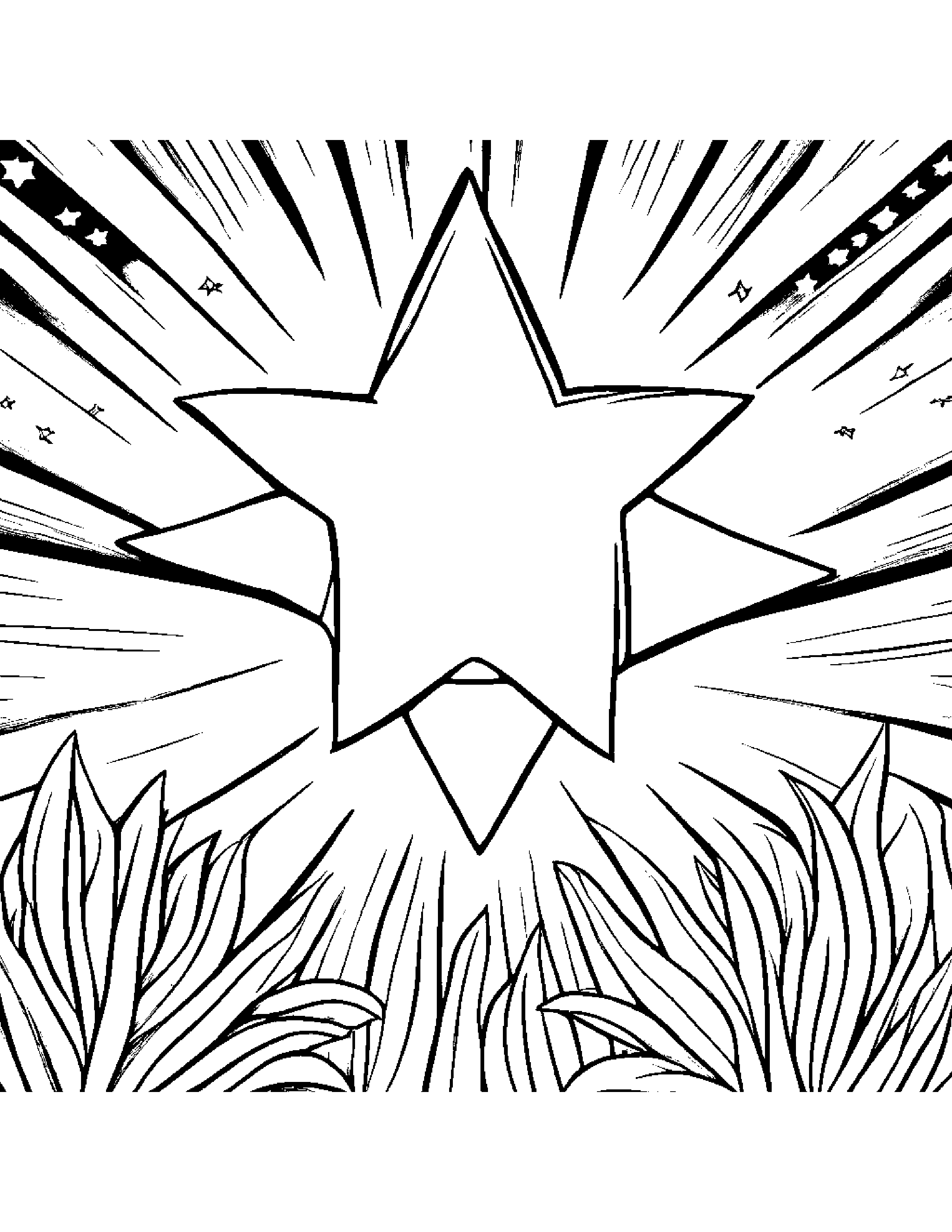 Star Wand Playing Hide-And-Seek Coloring Page (Free Printable PDF)