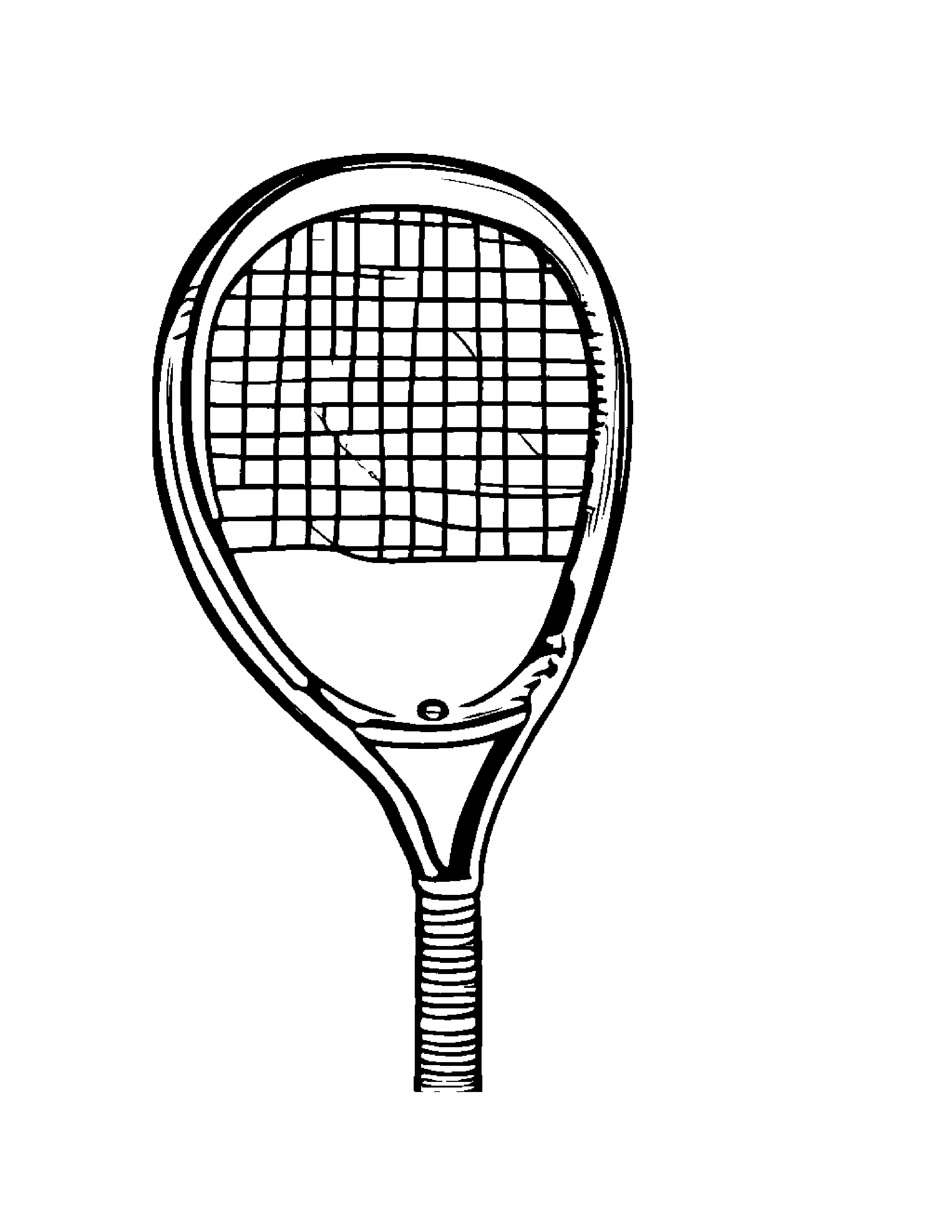 Happy Tennis Racquet #2 Coloring Page (Free Printable PDF)
