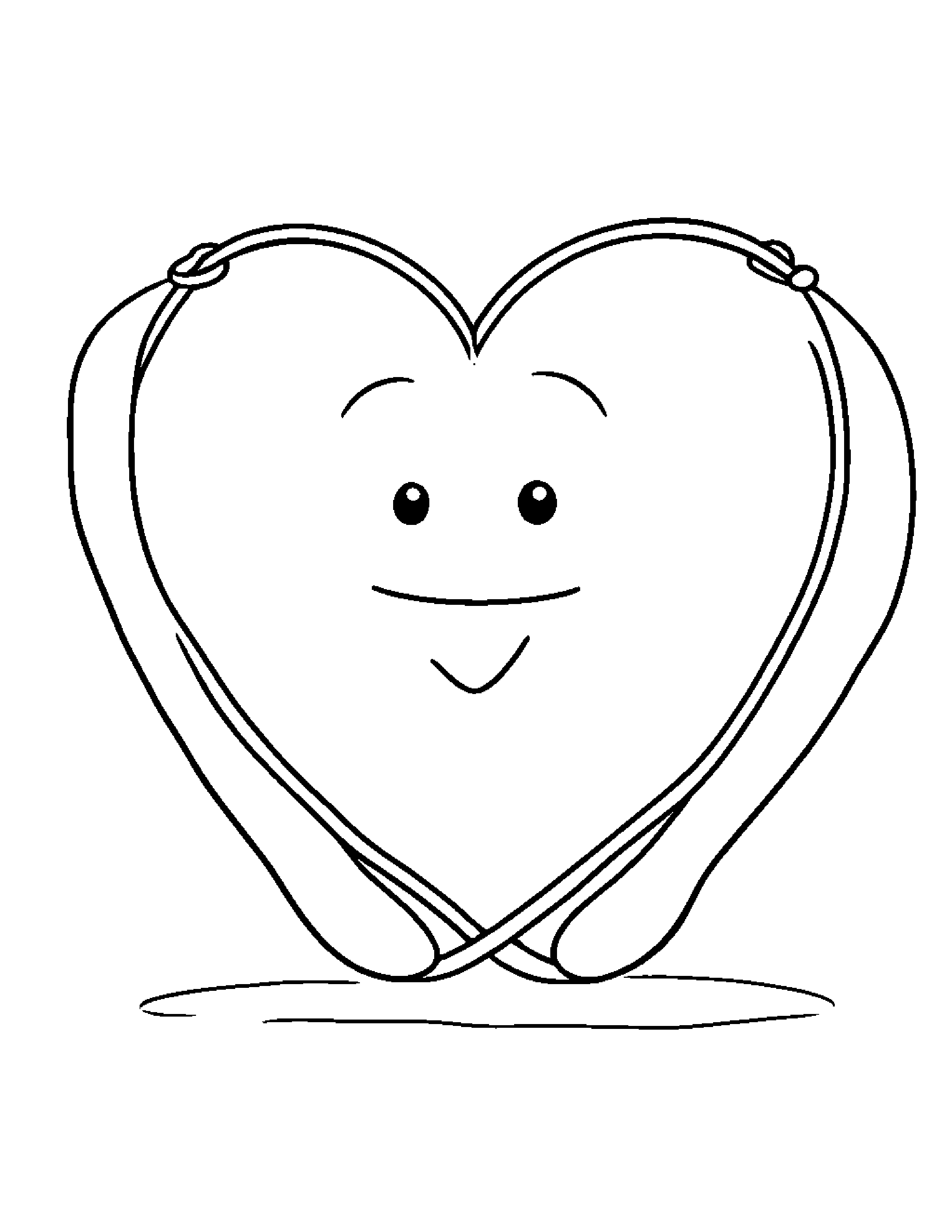 Jump Rope Hugging A Heart Coloring Page (Free Printable PDF)