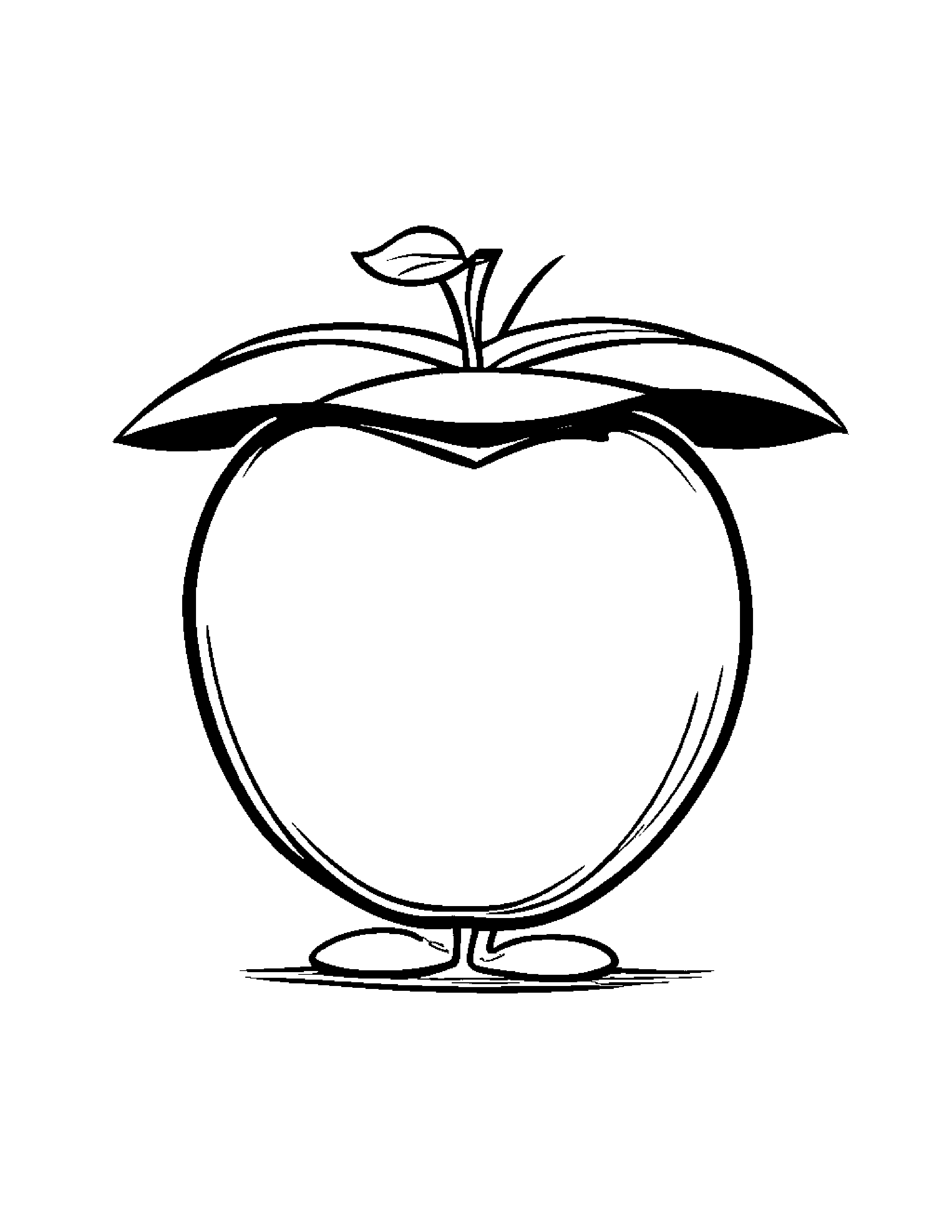 Apple Wearing A Hat Coloring Page (Free Printable PDF)