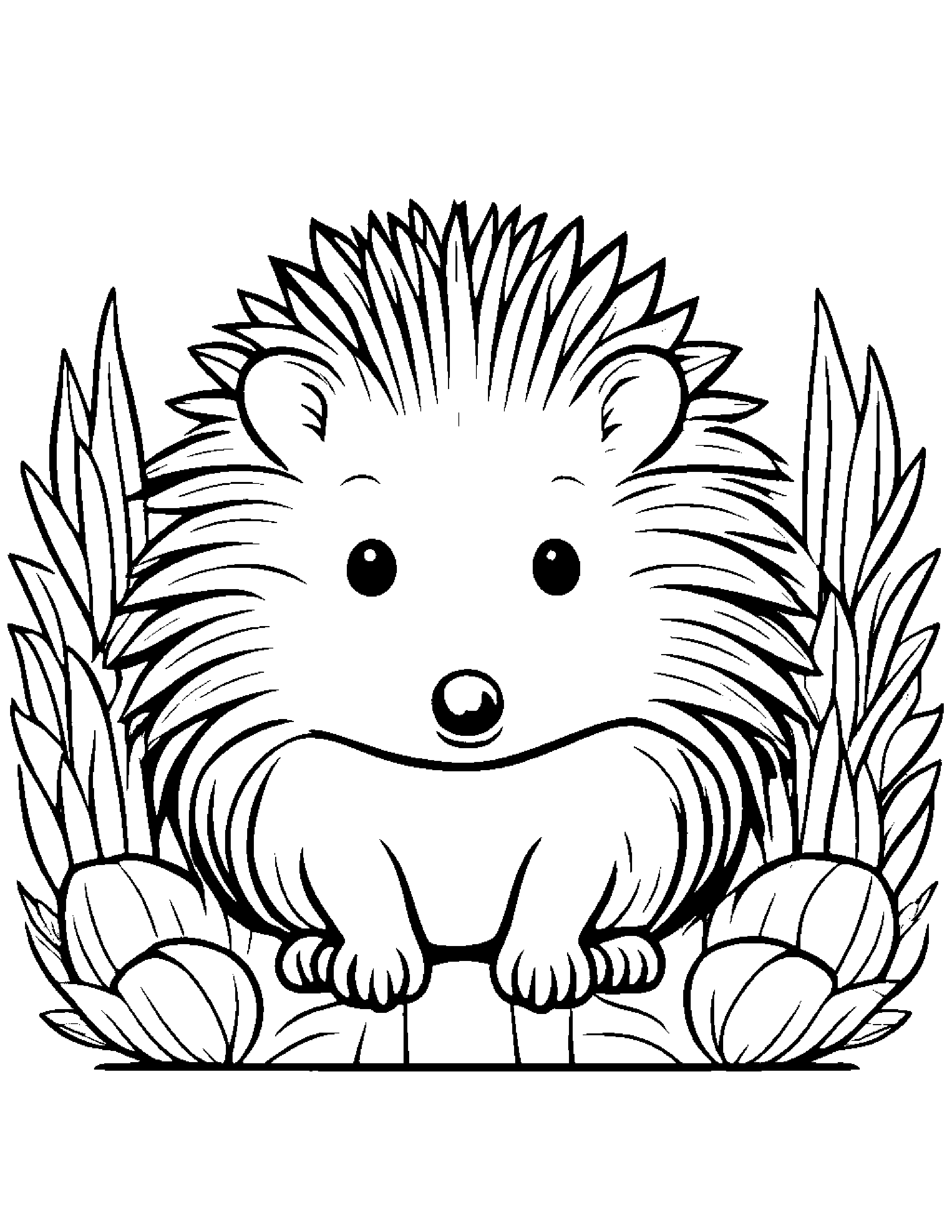 Tiny Hedgehog #2 Coloring Page (Free Printable PDF)
