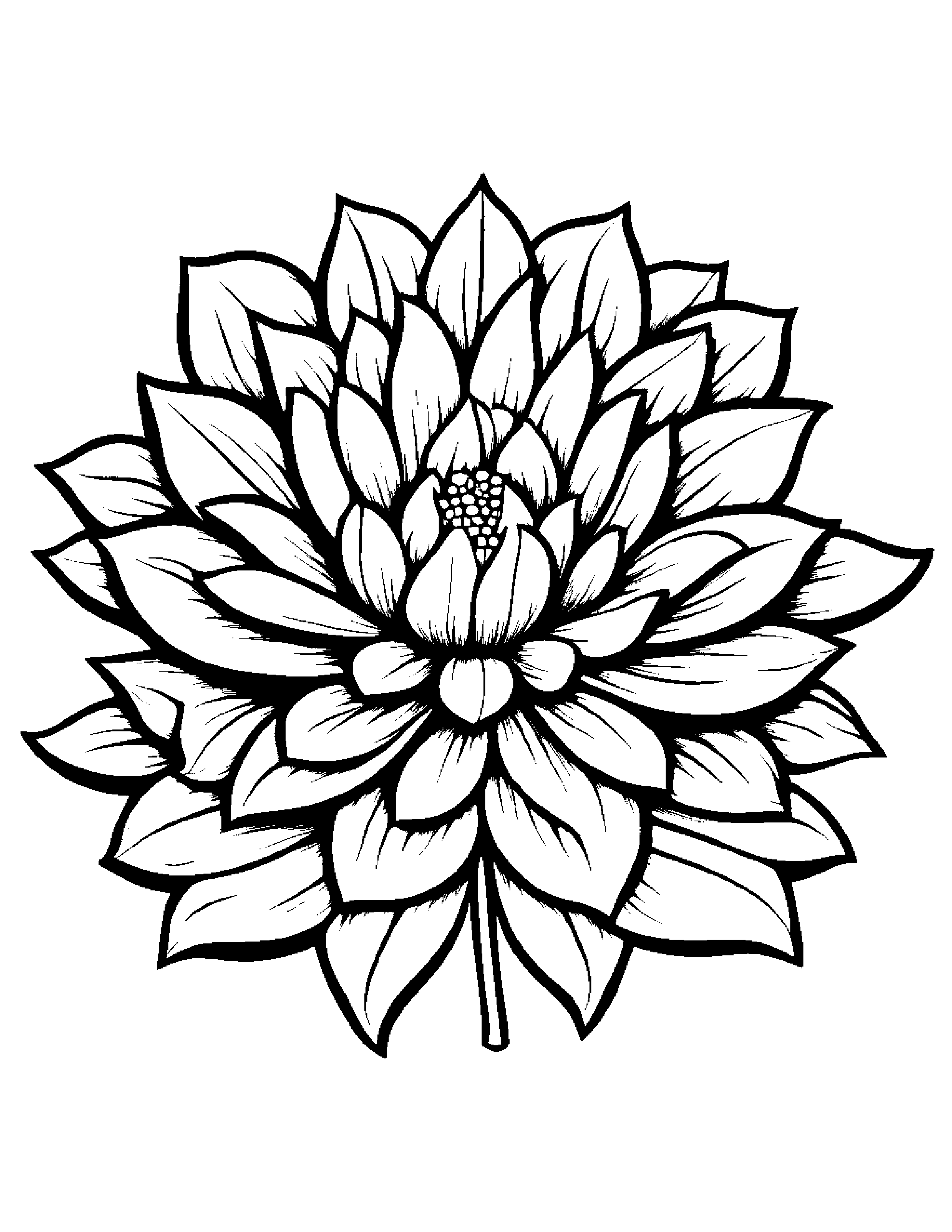 Flower Coloring Page (Free Printable PDF)