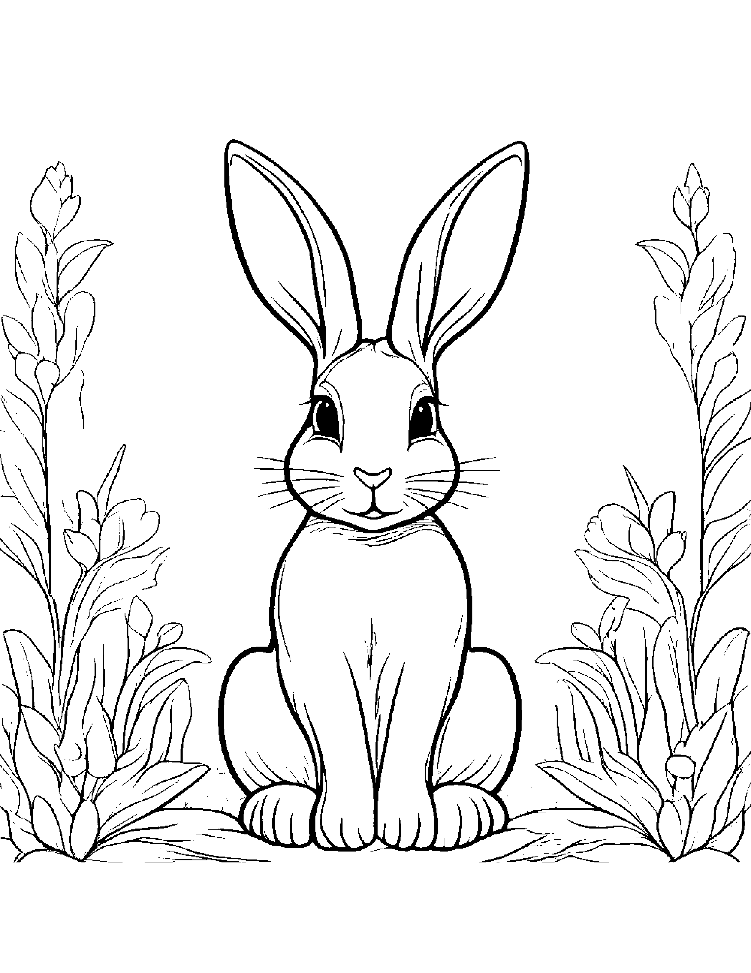 Gentle Bunny Coloring Page (Free Printable PDF)