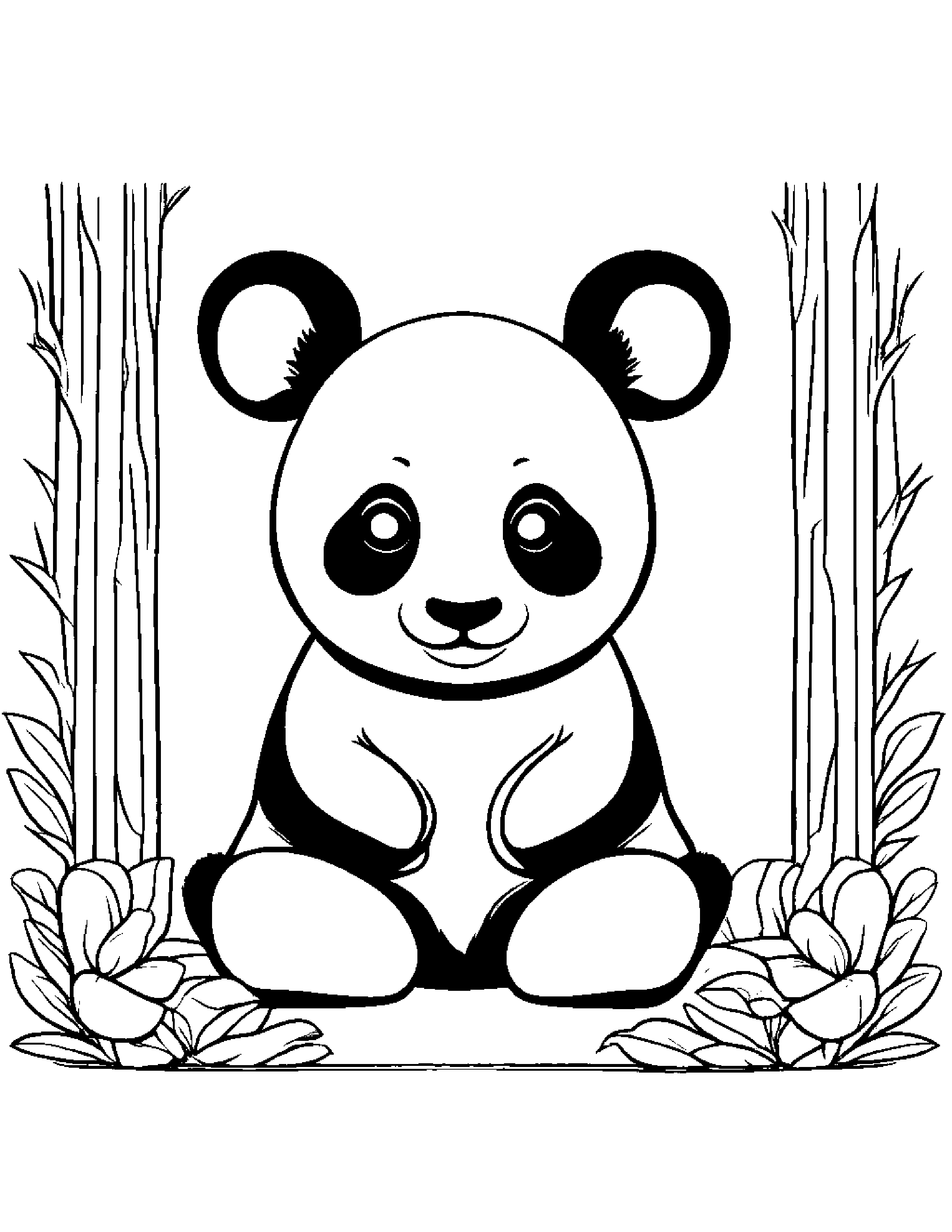 Kawaii Panda #2 Coloring Page (Free Printable PDF)