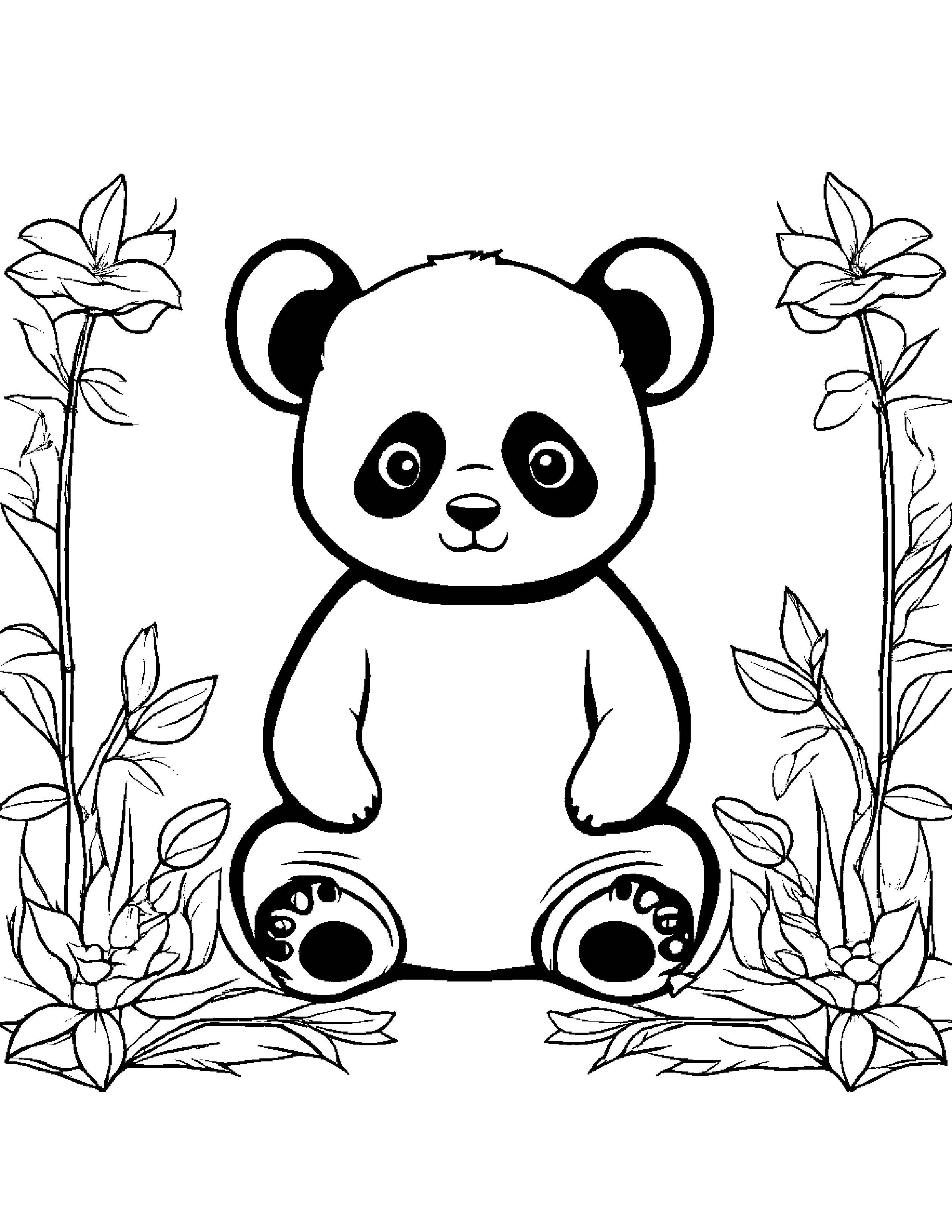 Kawaii Panda Coloring Page (Free Printable PDF)