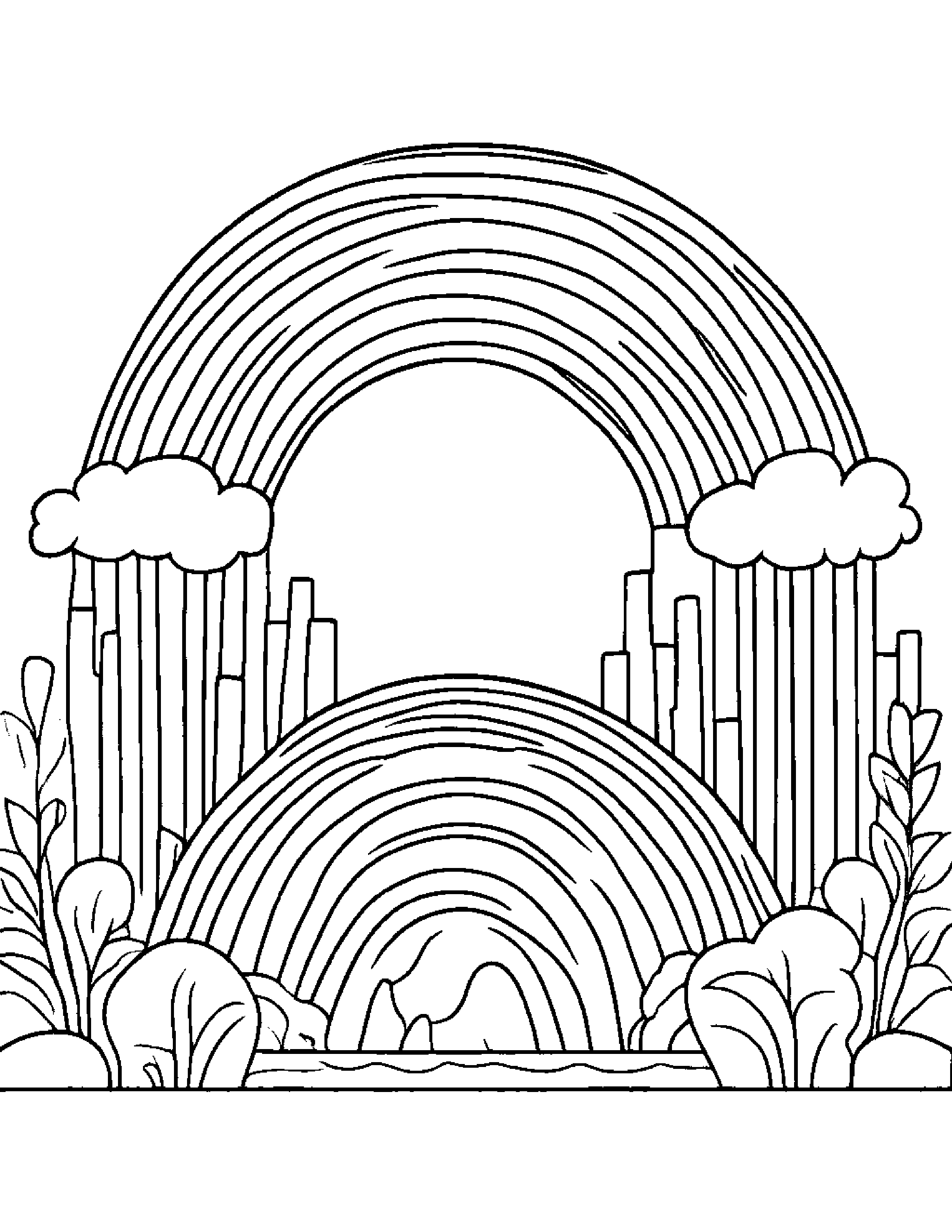 Tiny Rainbow #2 Coloring Page (Free Printable PDF)
