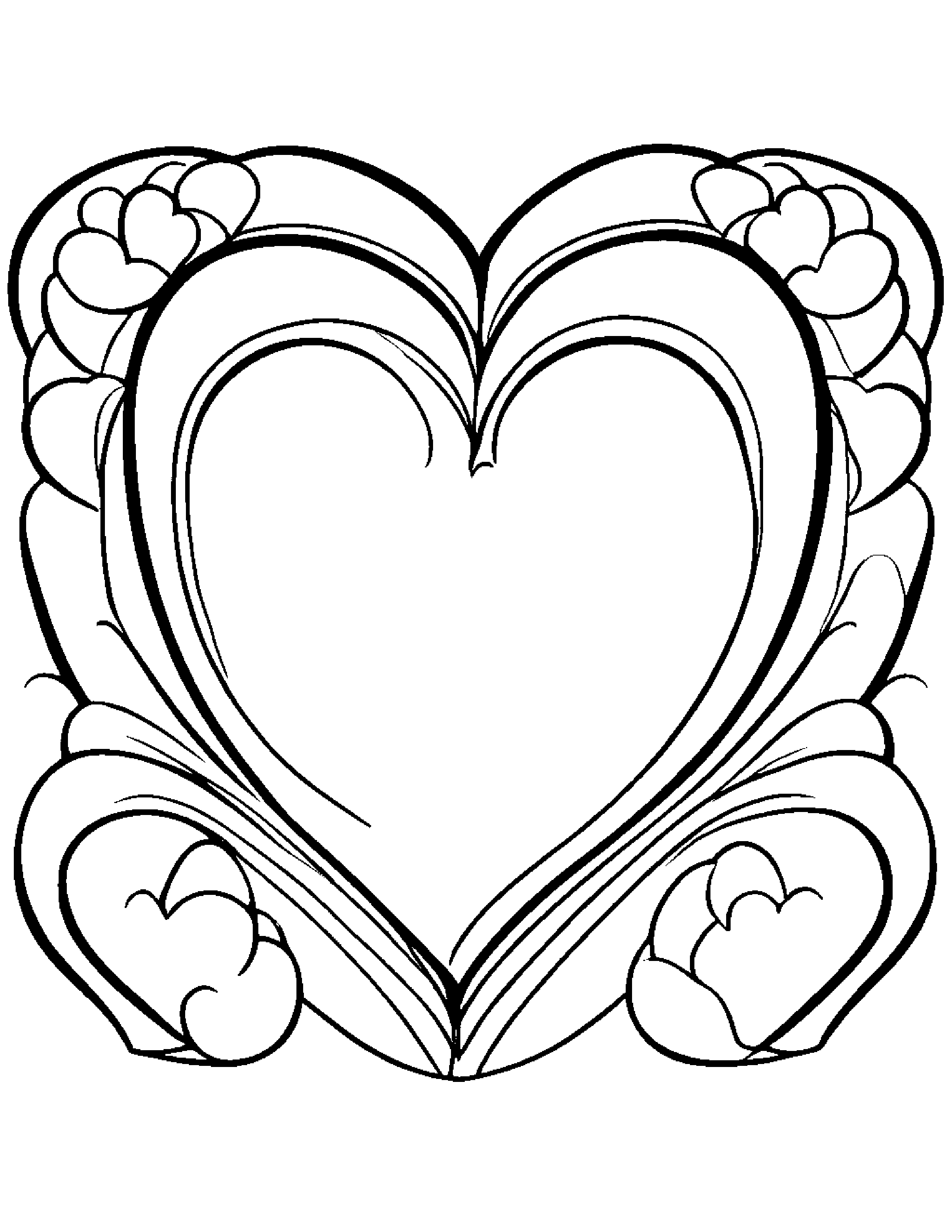 Hugging Hearts Coloring Page (Free Printable PDF)