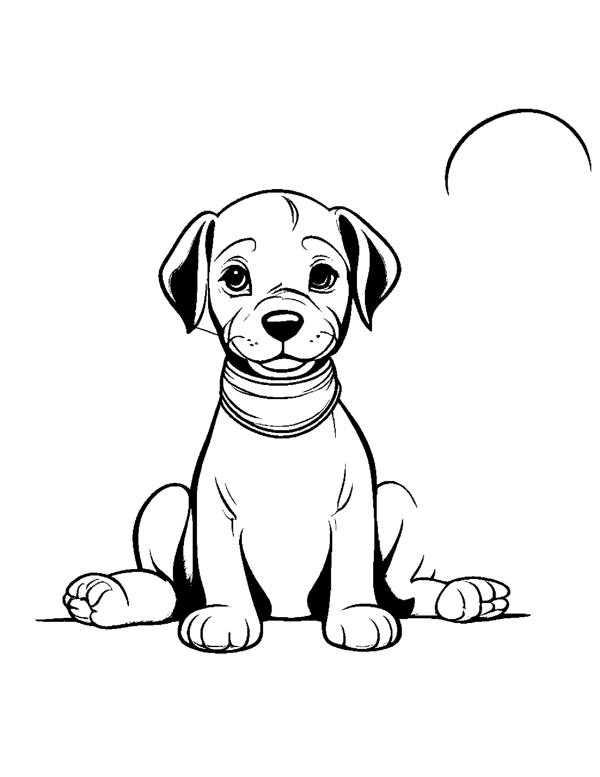 Puppy With Balloon Coloring Page (Free Printable PDF)