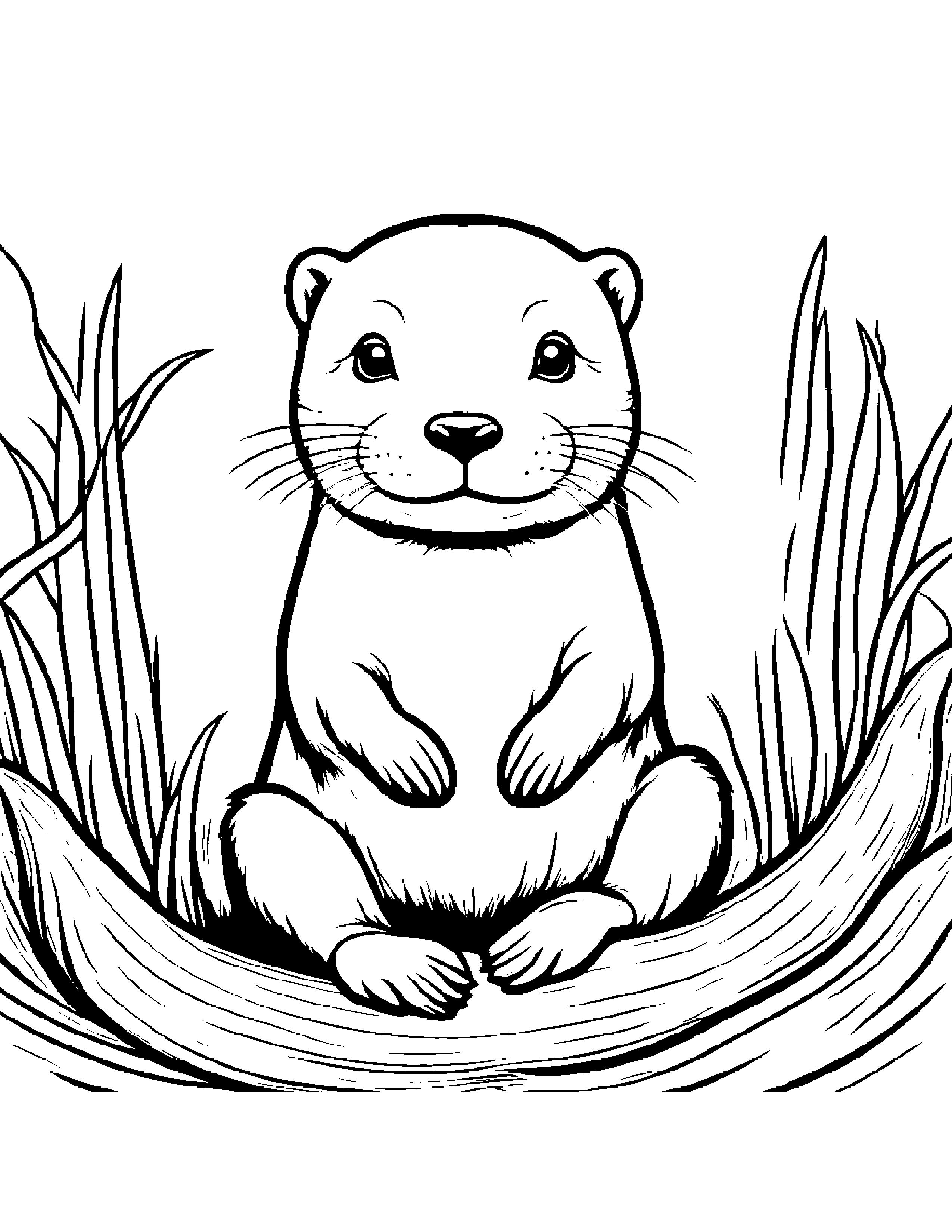 Baby Otter #2 Coloring Page (Free Printable PDF)