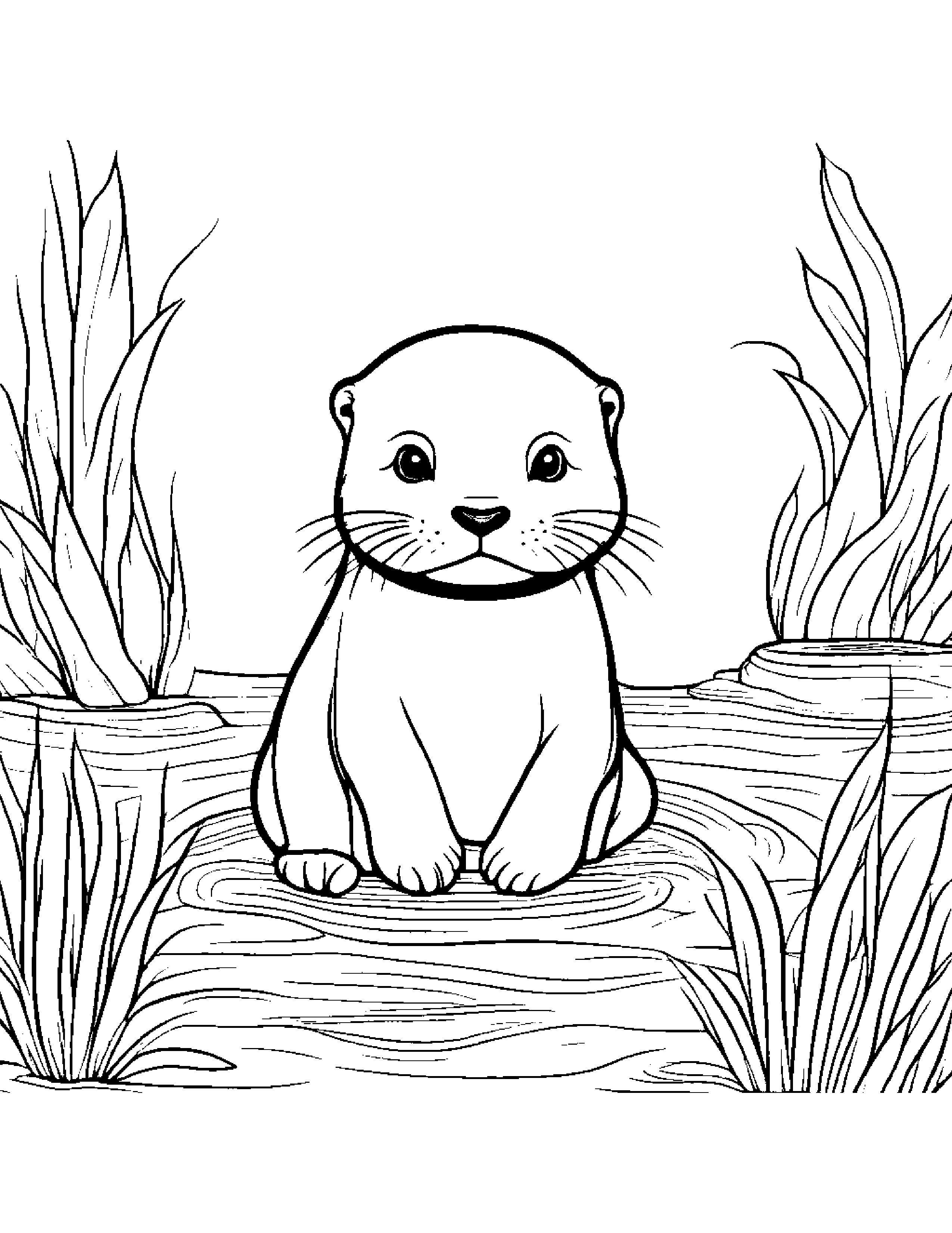 Baby Otter Coloring Page (Free Printable PDF)