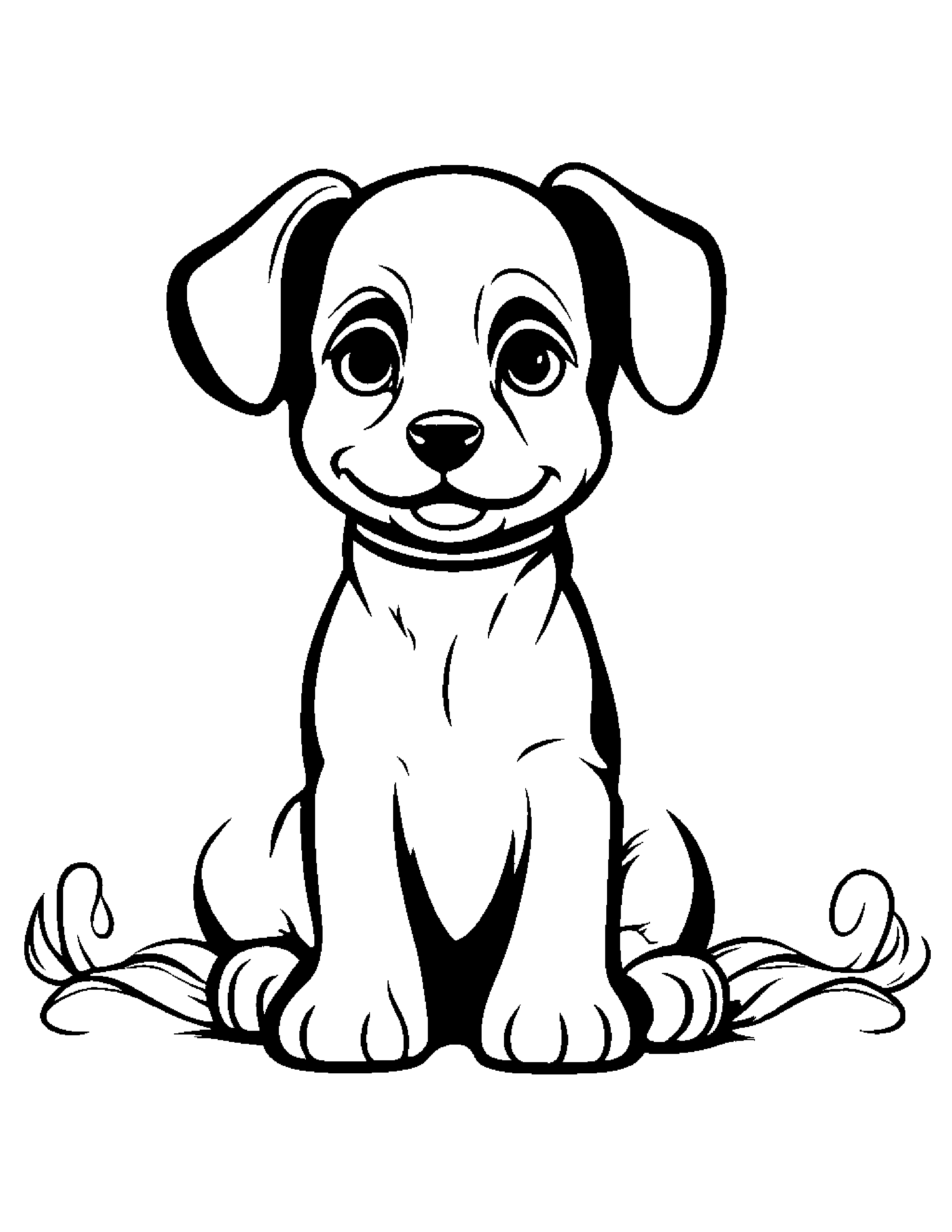 Tiny Puppy #2 Coloring Page (Free Printable PDF)