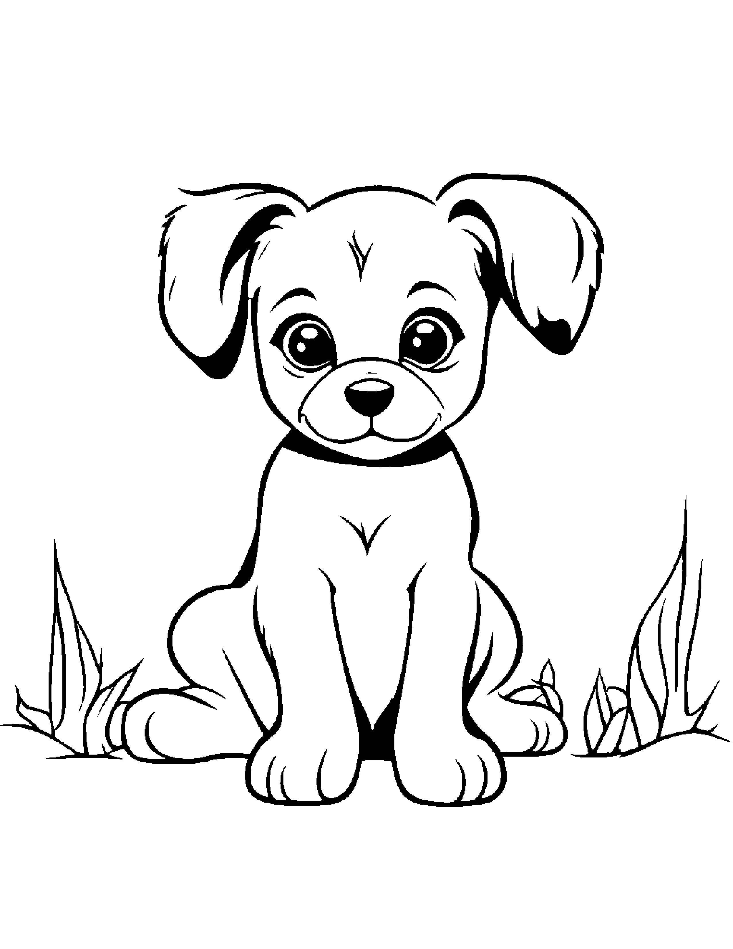 Tiny Puppy Coloring Page (Free Printable PDF)