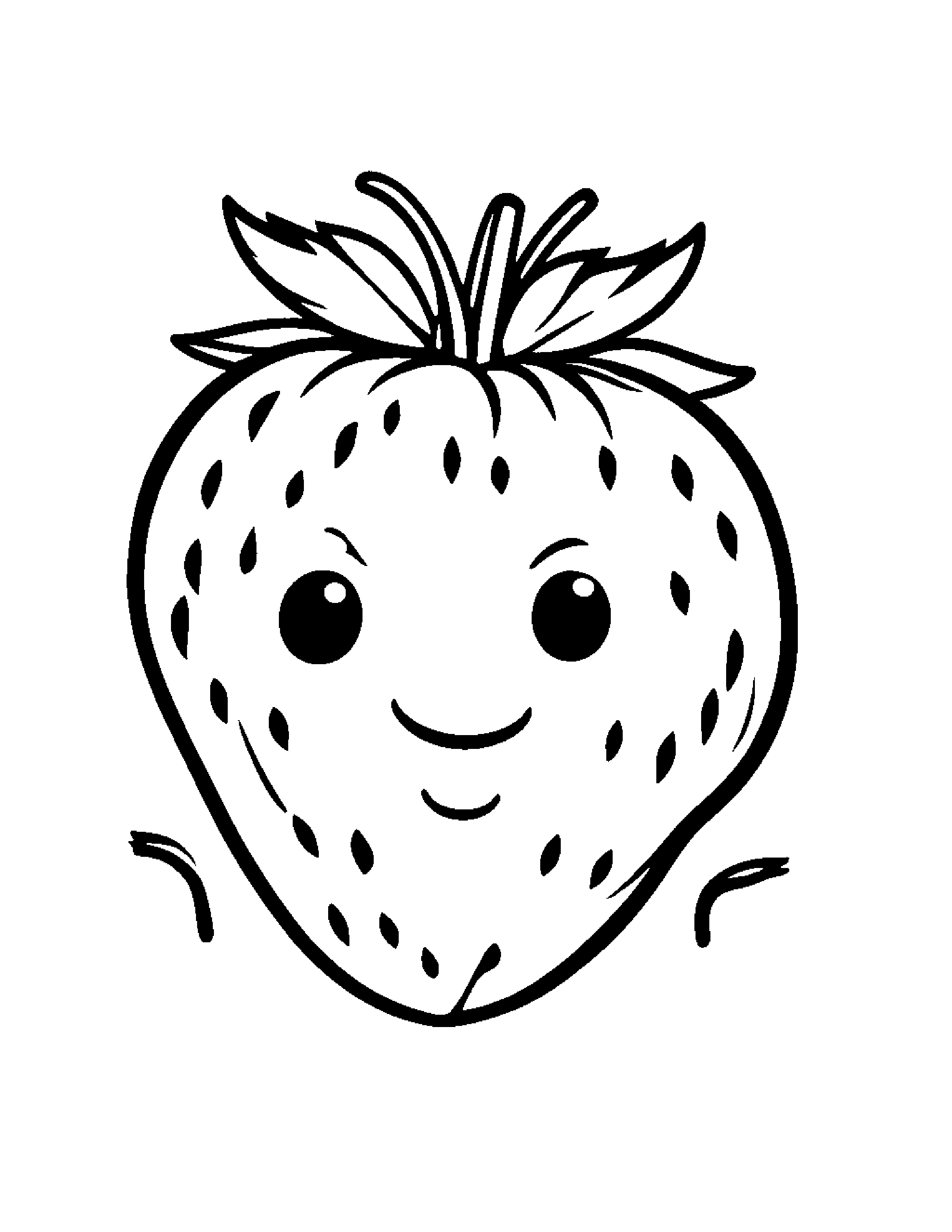 Baby Strawberry #2 Coloring Page (Free Printable PDF)