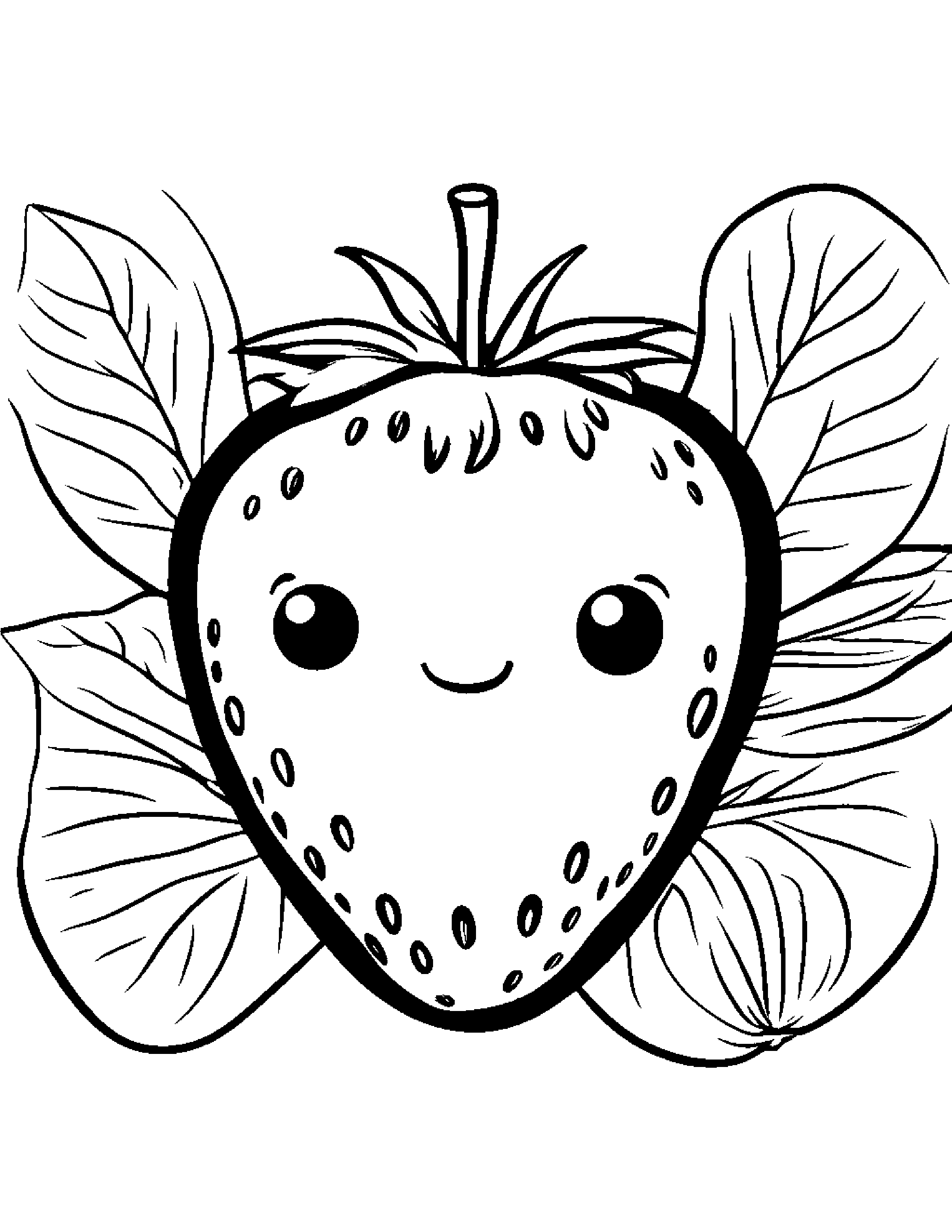 Baby Strawberry Coloring Page (Free Printable PDF)
