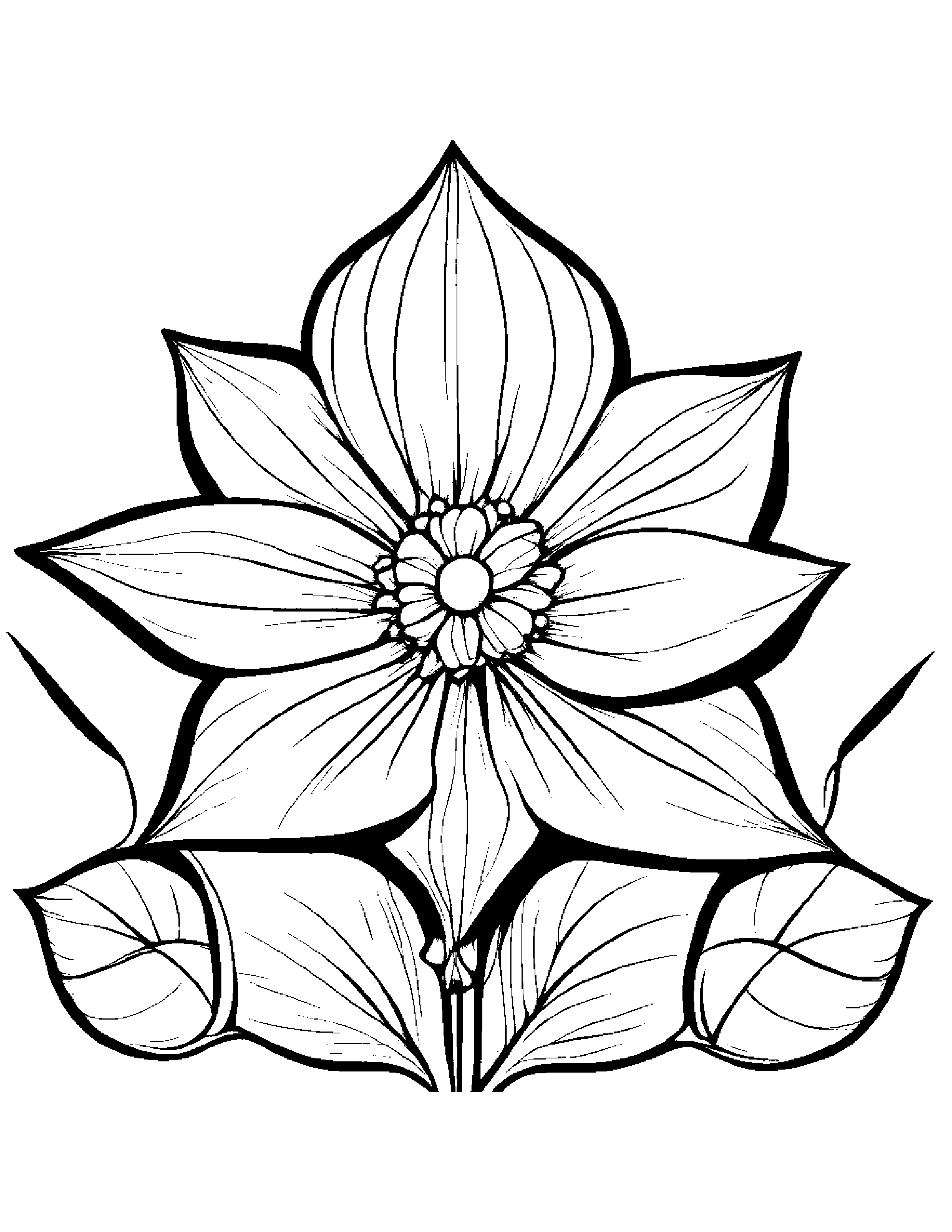 Gentle Flower With A Kite #2 Coloring Page (Free Printable PDF)