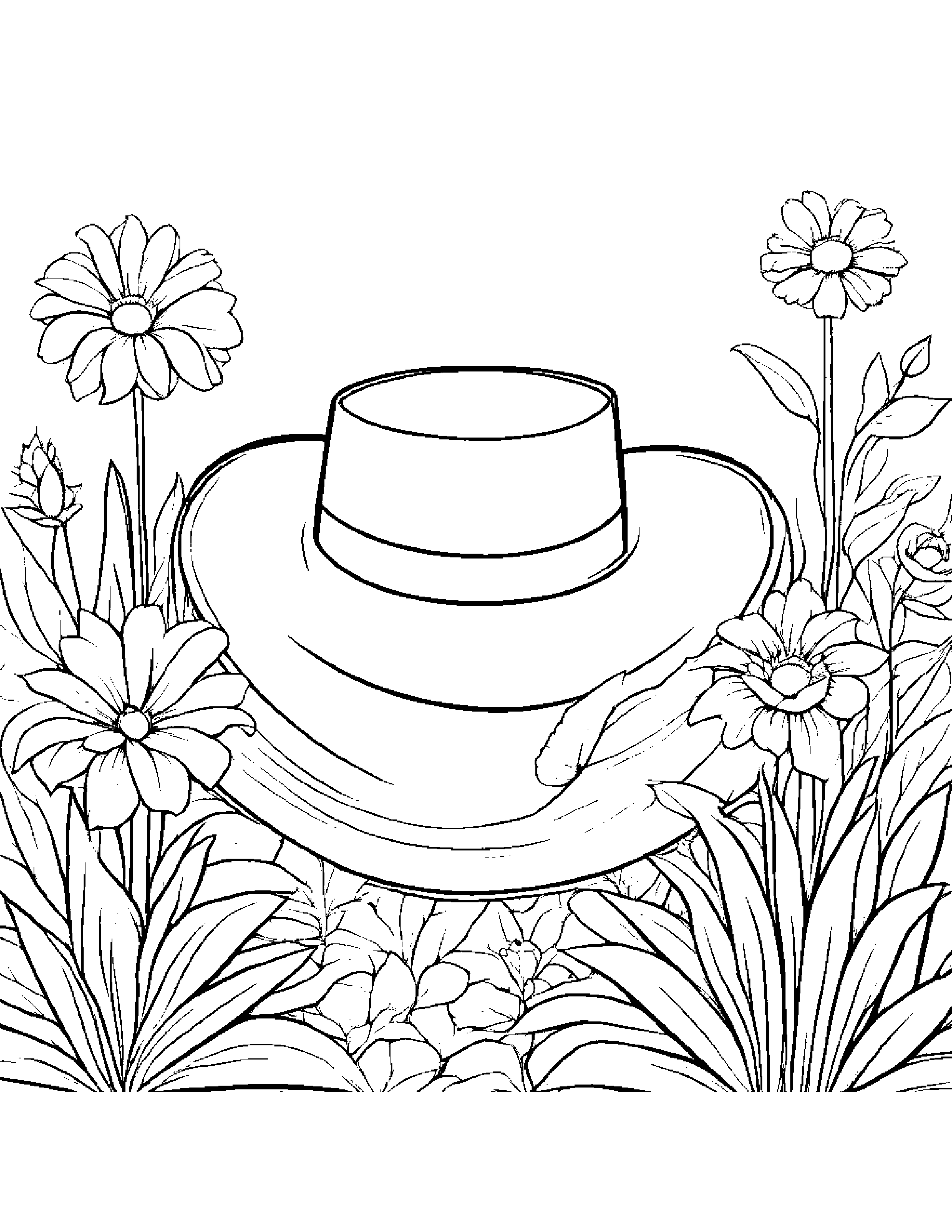 Gardener Hat Coloring Page (Free Printable PDF)