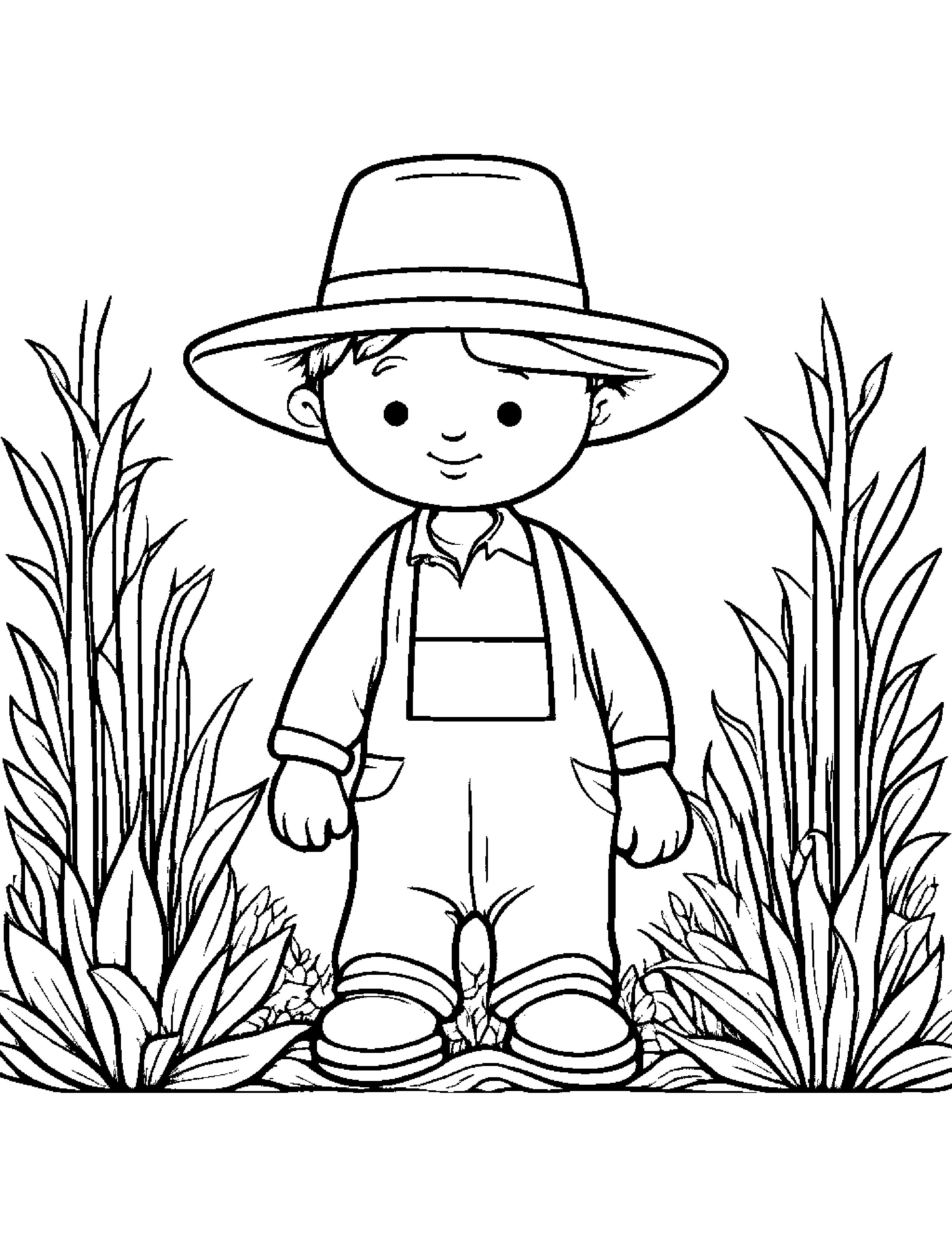 Sleepy Gardener Hat Wearing A Hat #2 Coloring Page (Free Printable PDF)
