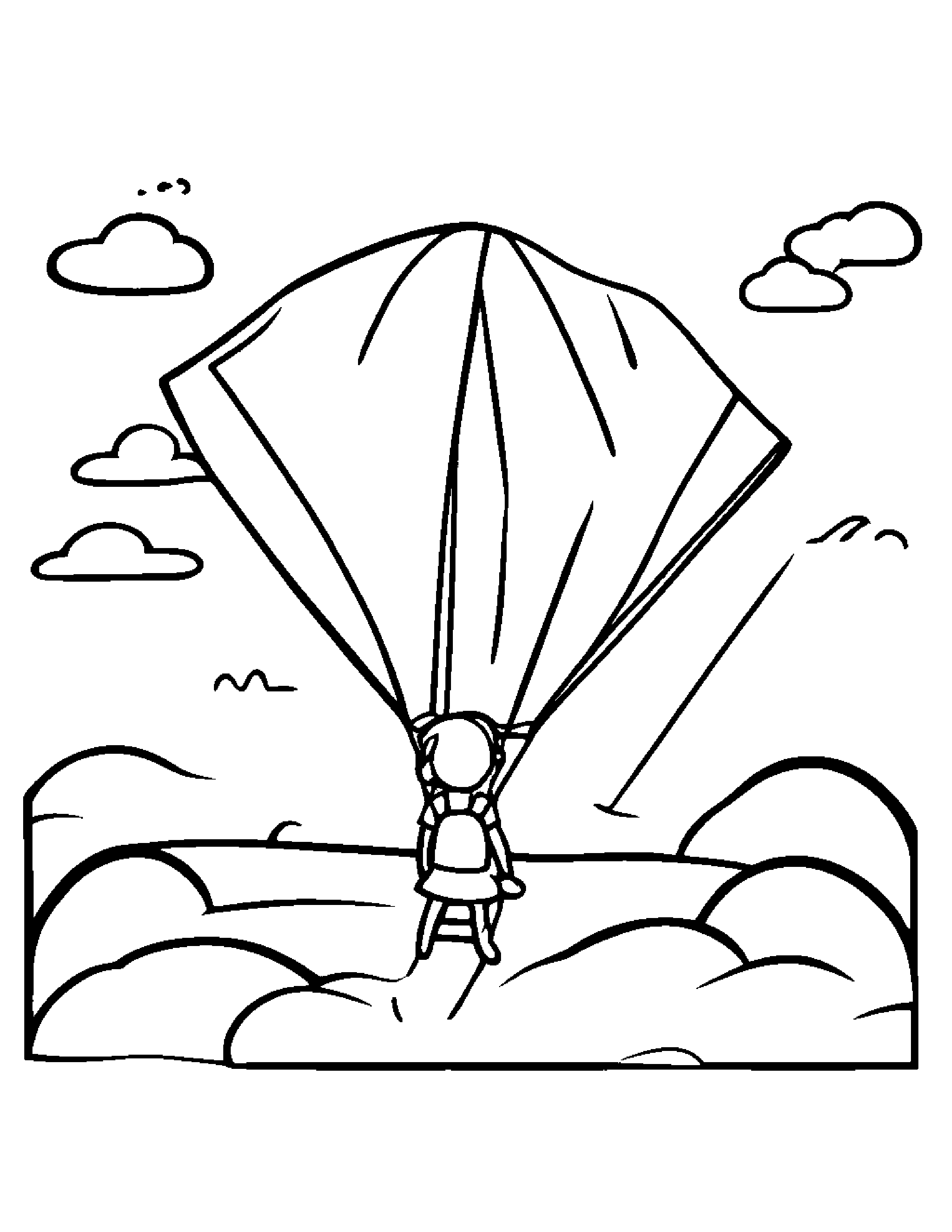 Tiny Painter Palette With A Kite #2 Coloring Page (Free Printable PDF)