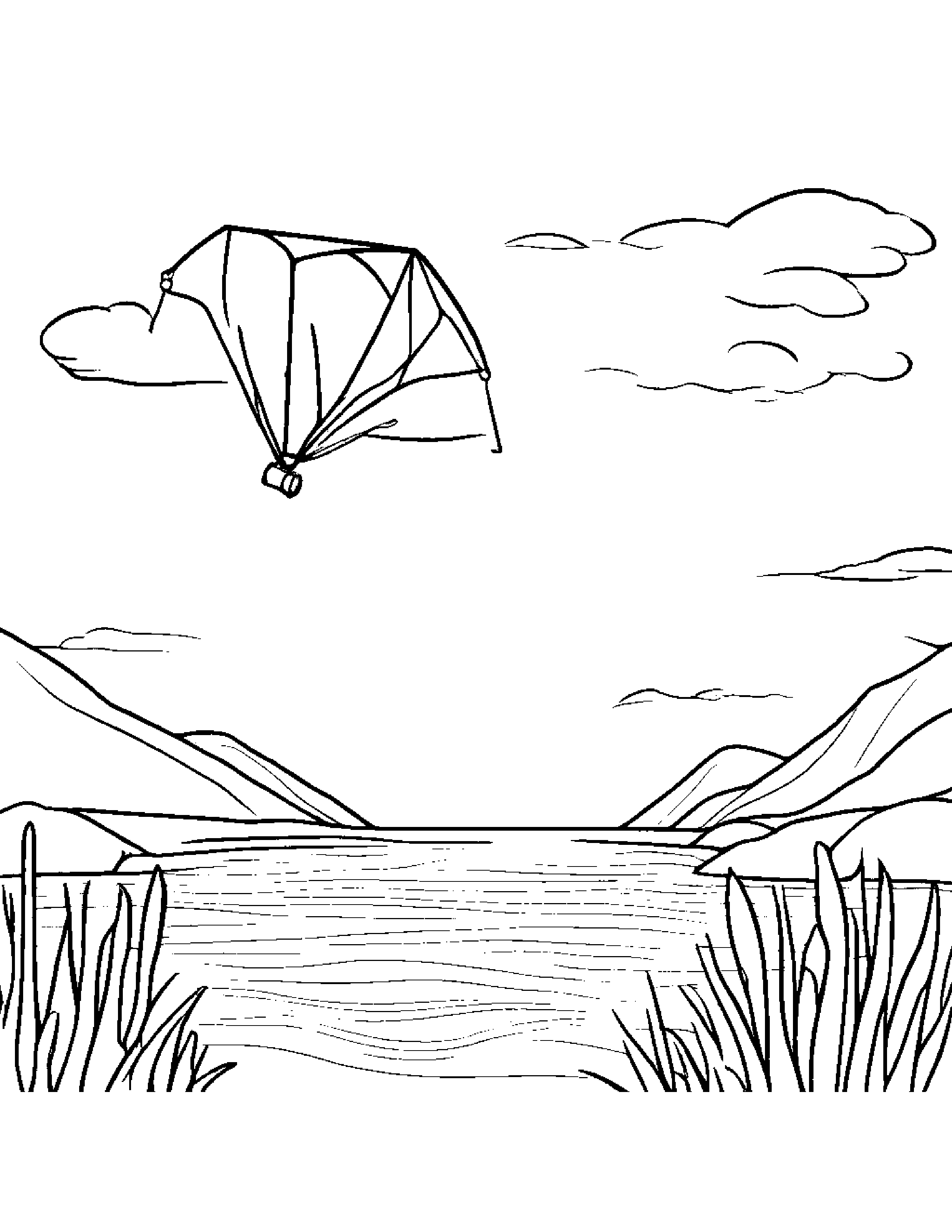 Tiny Painter Palette With A Kite Coloring Page (Free Printable PDF)
