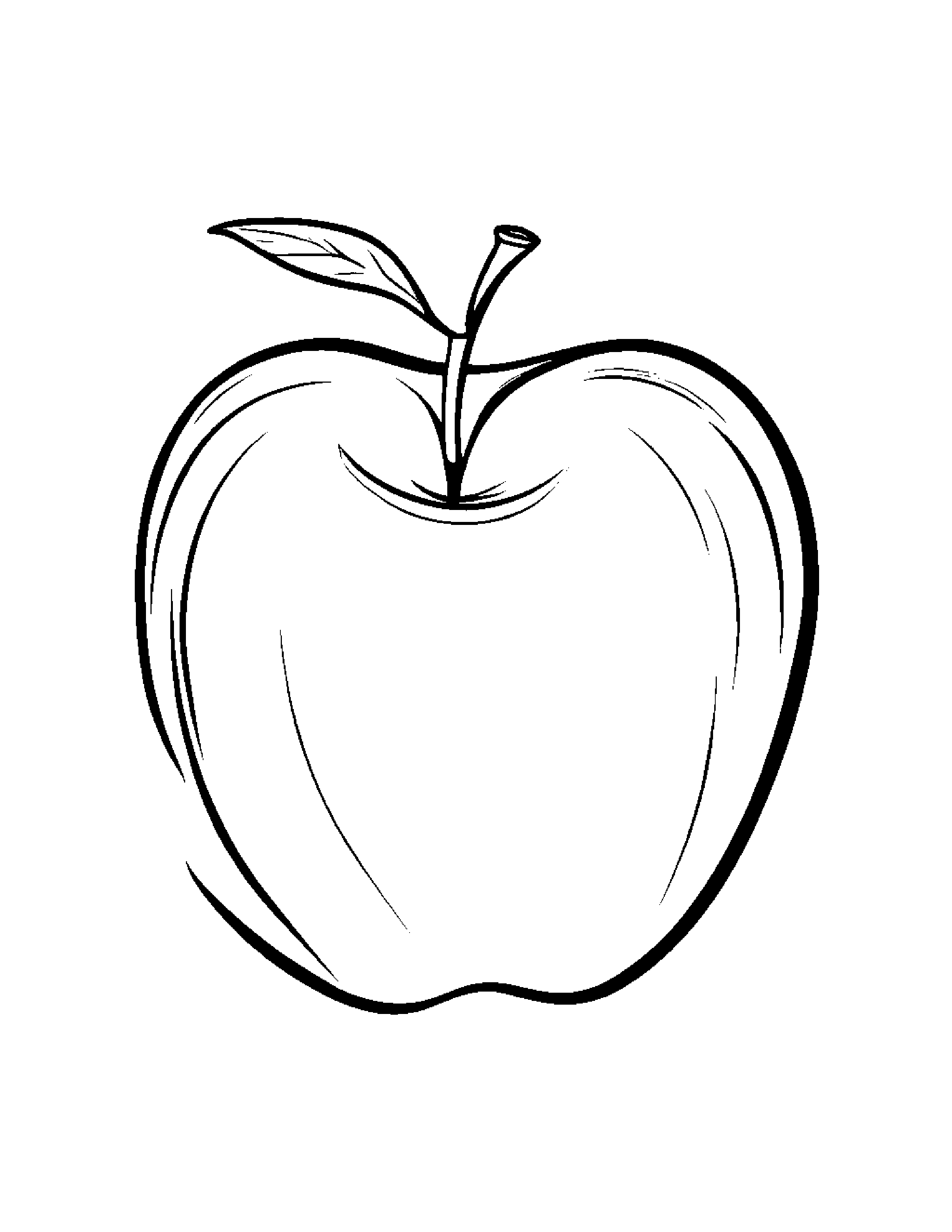 Gentle Apple #2 Coloring Page (Free Printable PDF)