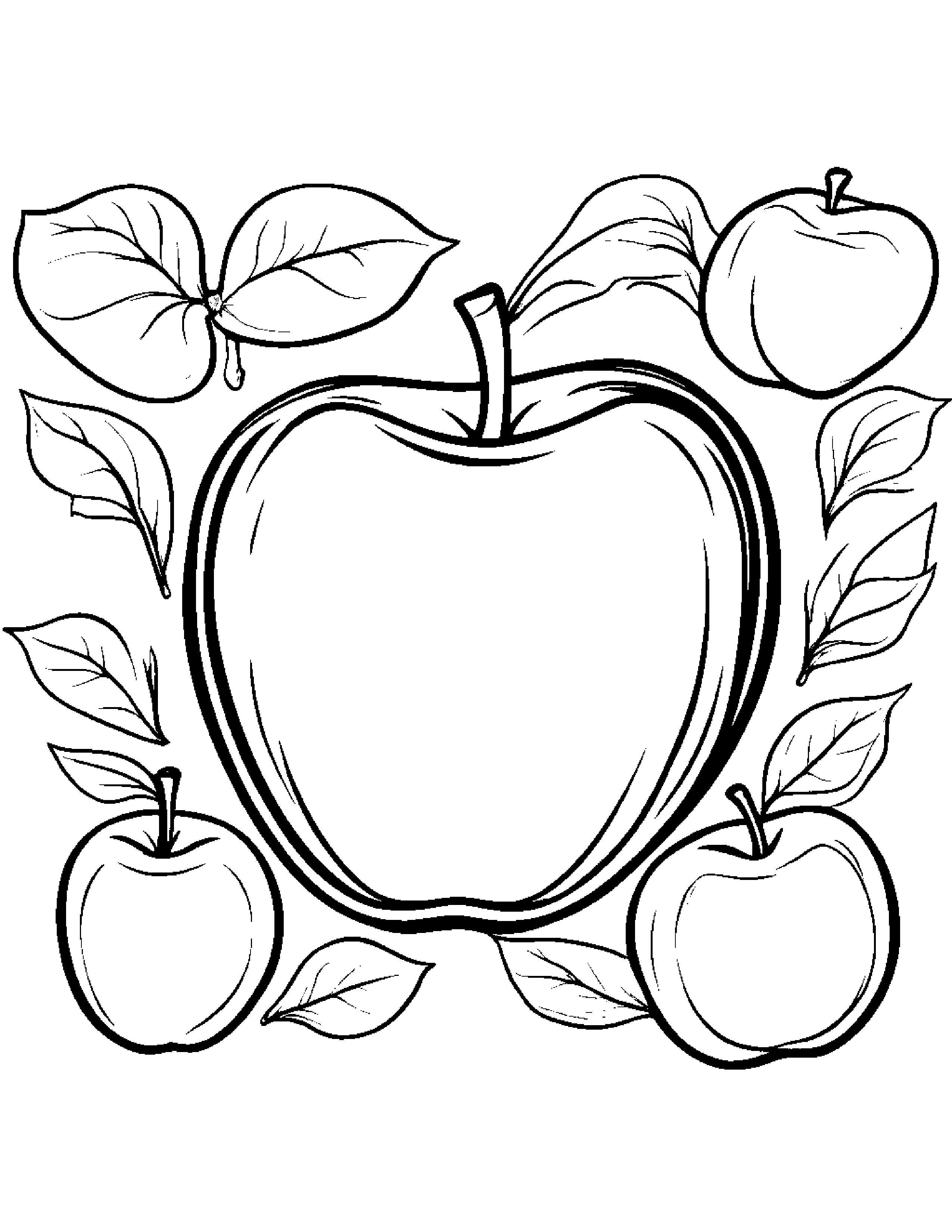 Gentle Apple Coloring Page (Free Printable PDF)