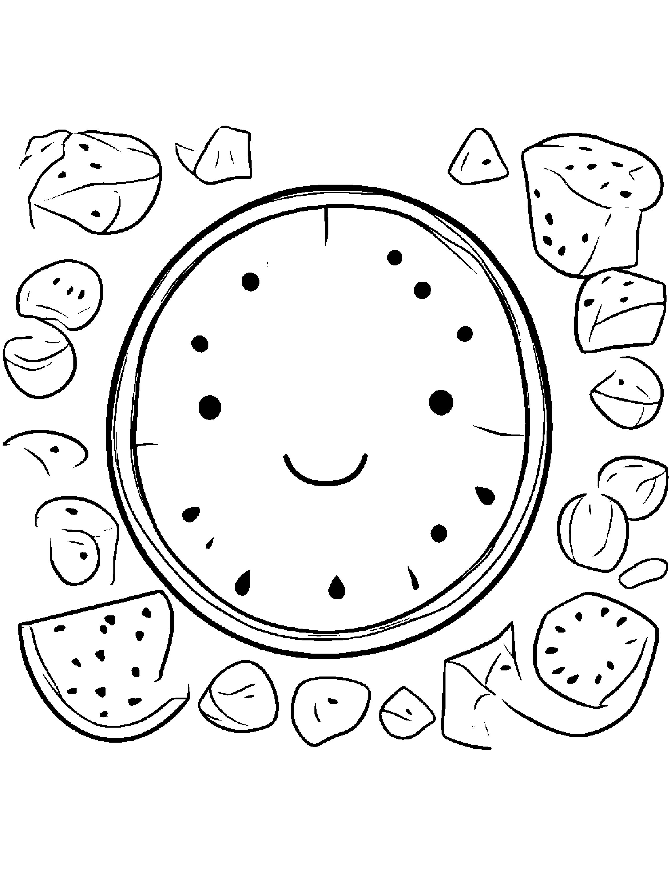 Kawaii Watermelon Slice Coloring Page (Free Printable PDF)