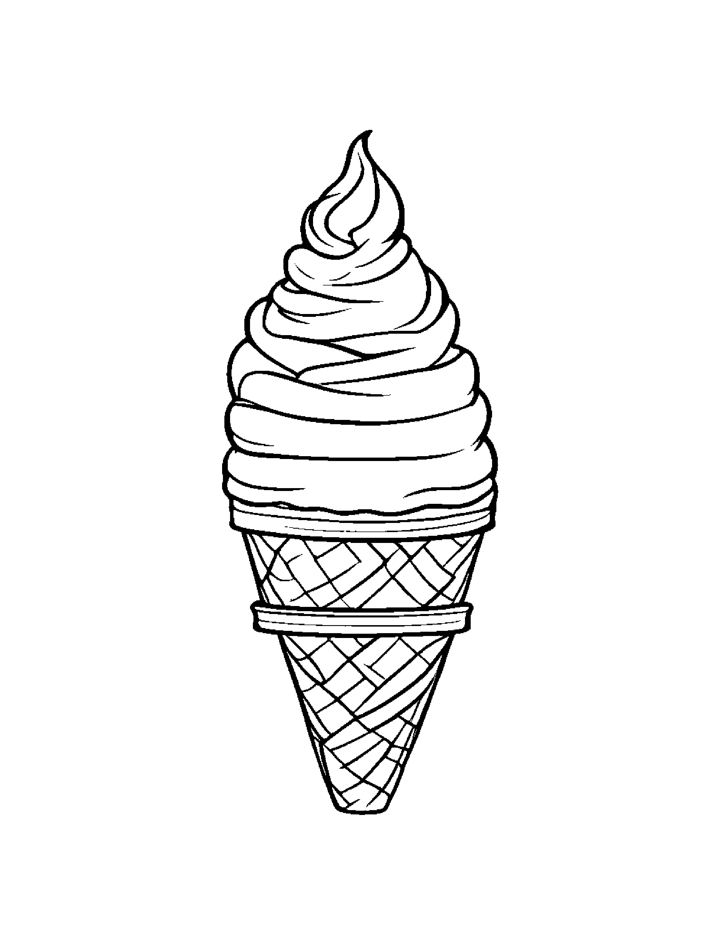 Little Ice Cream Cone With Scarf Coloring Page (Free Printable PDF)