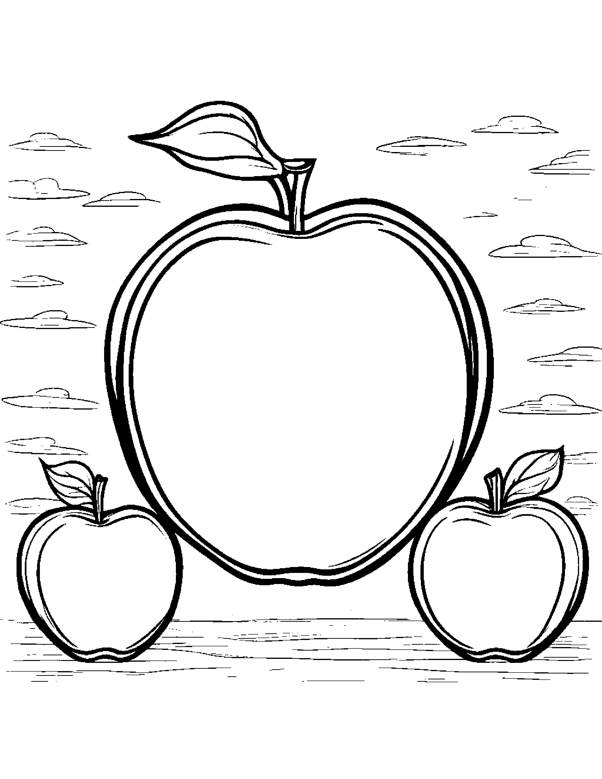 Sleepy Apple Coloring Page (Free Printable PDF)
