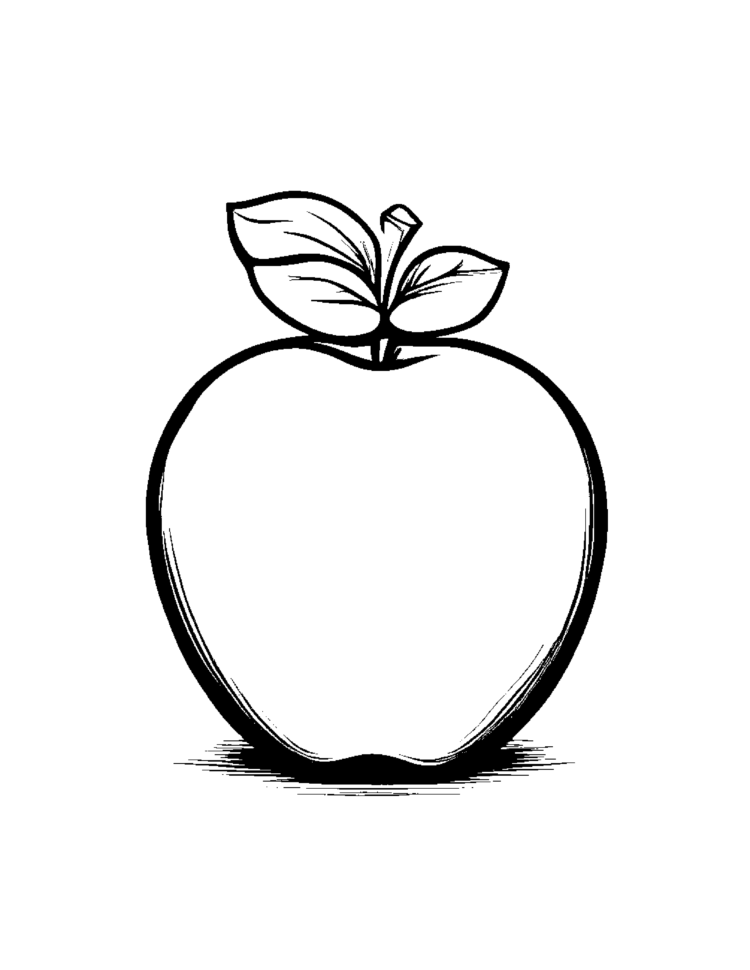 Apple With A Cute Hat Coloring Page (Free Printable PDF)